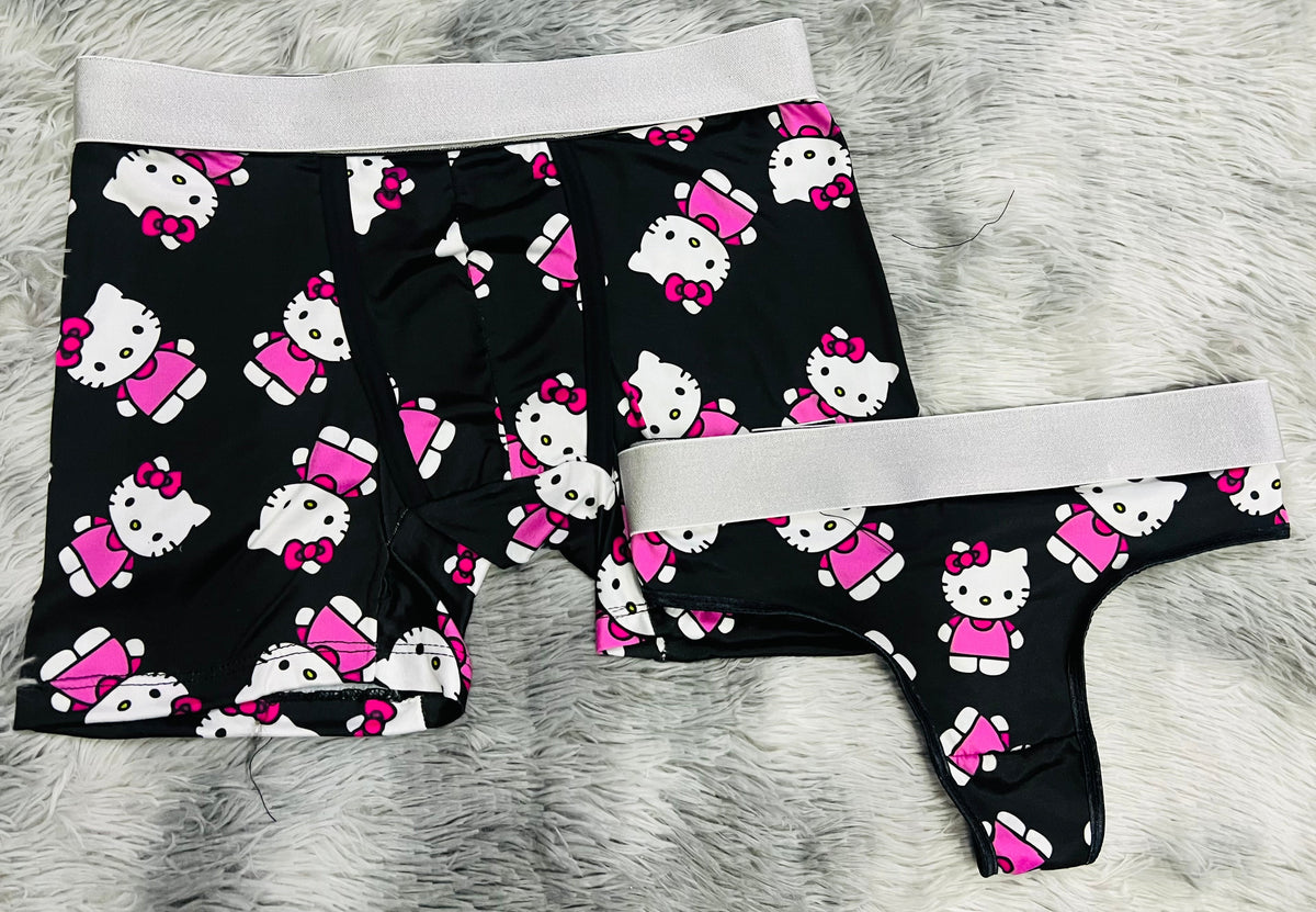 Hello Kitty Black Duo With Thong - Fundies
