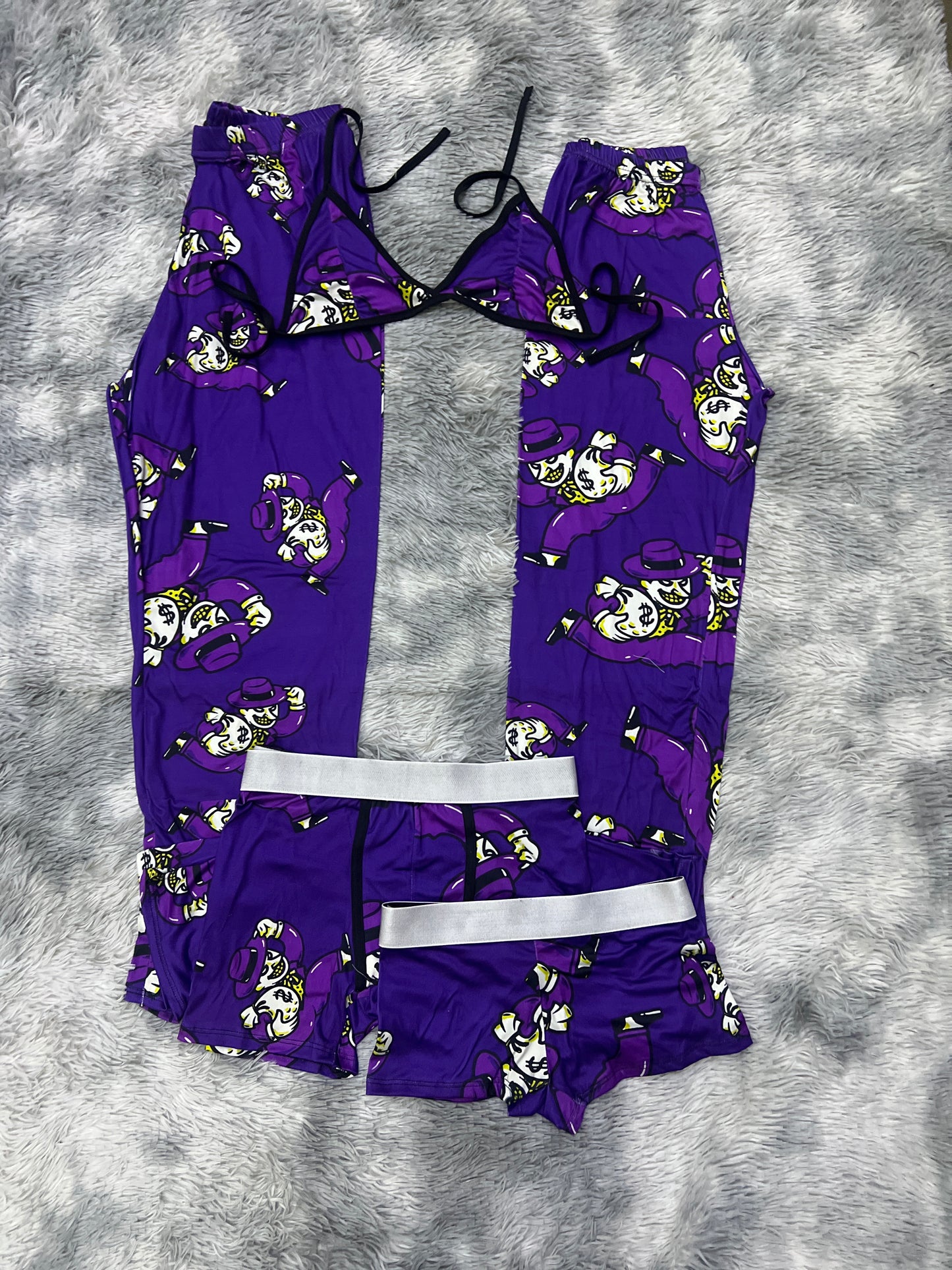 Joker purple background 5 pcs pajama duo halloween