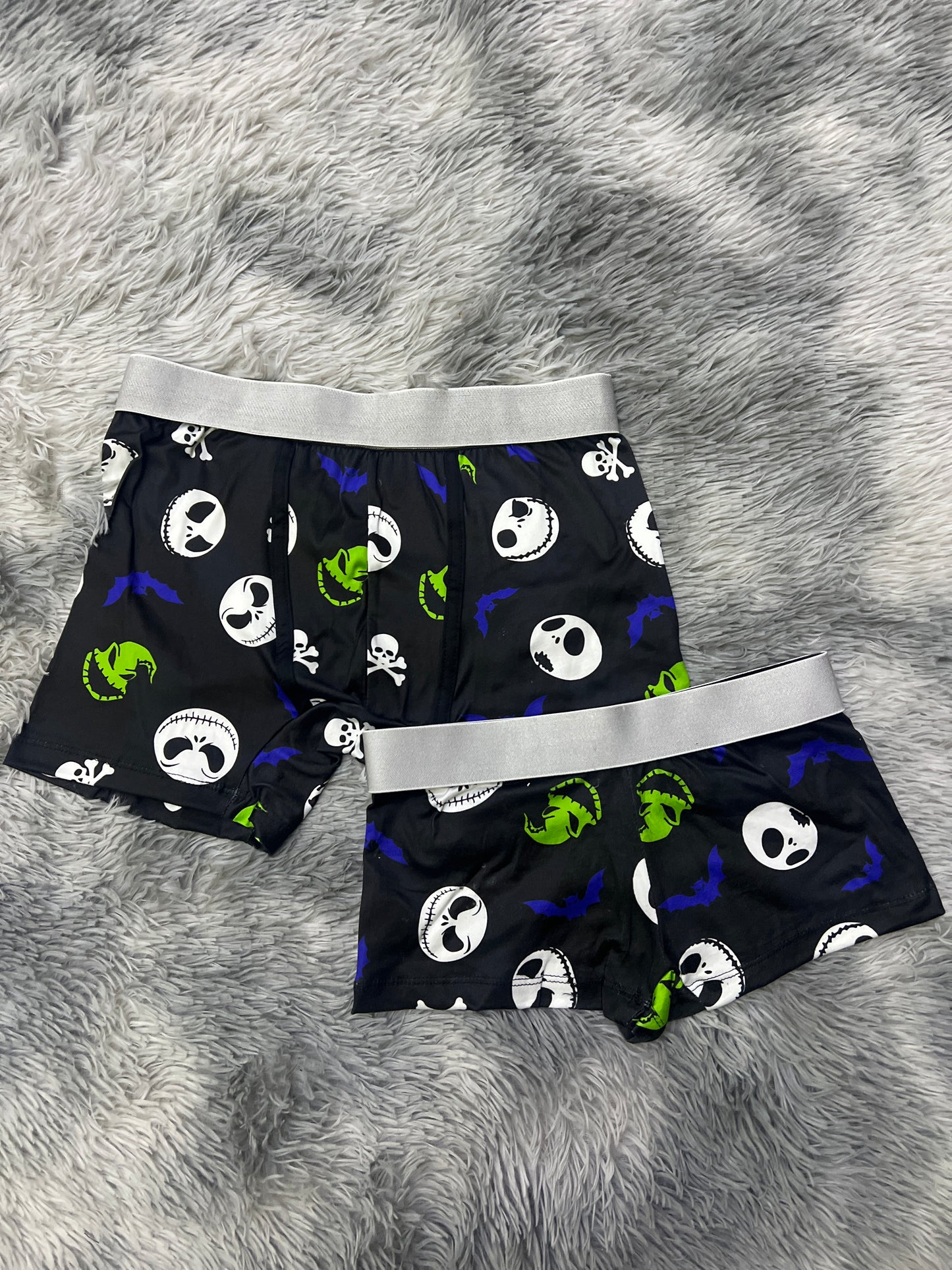 Jack and Huggy black matching couples boxer underwear Halloween