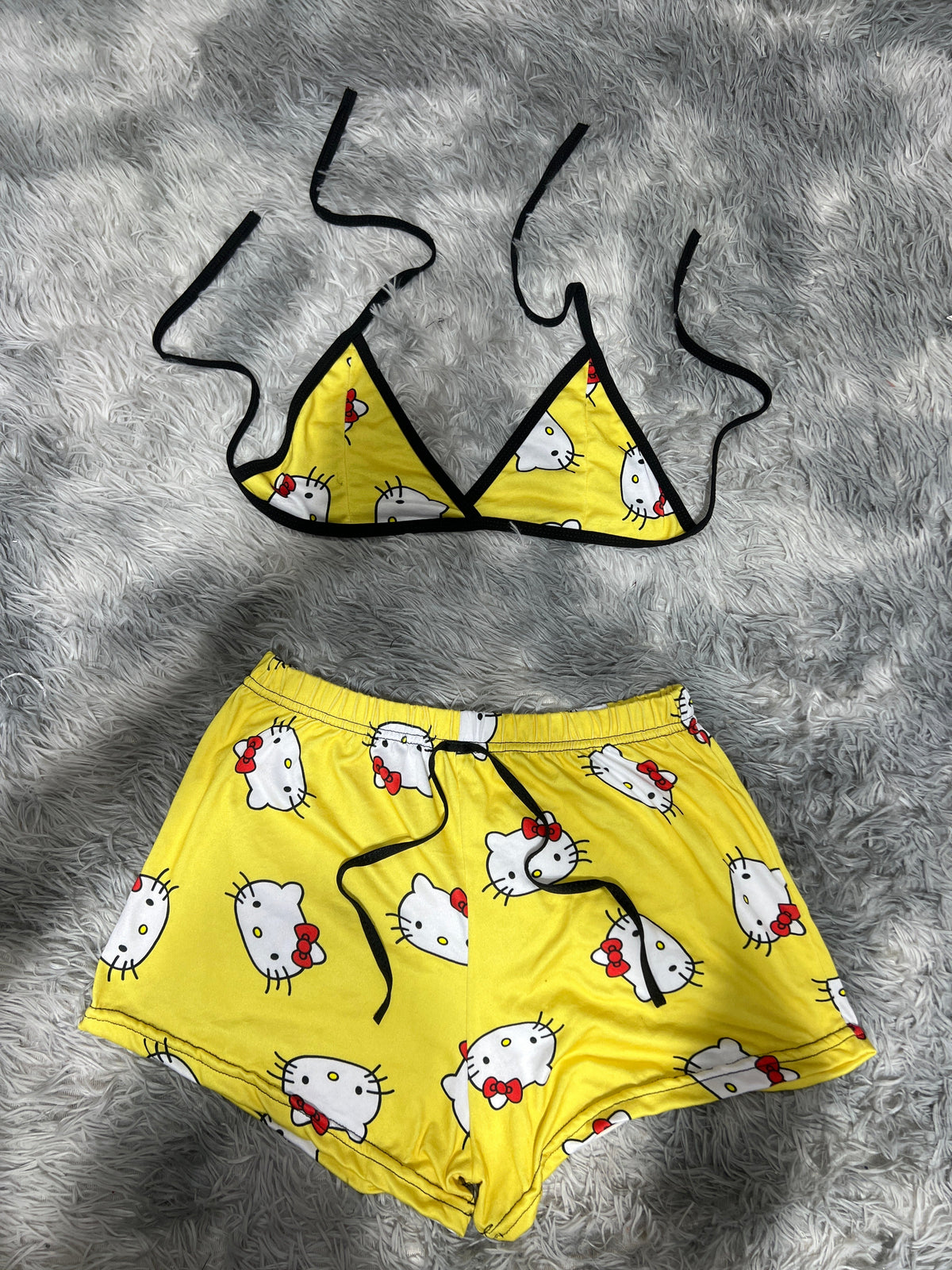 Kitty Yellow Matching Top & Short