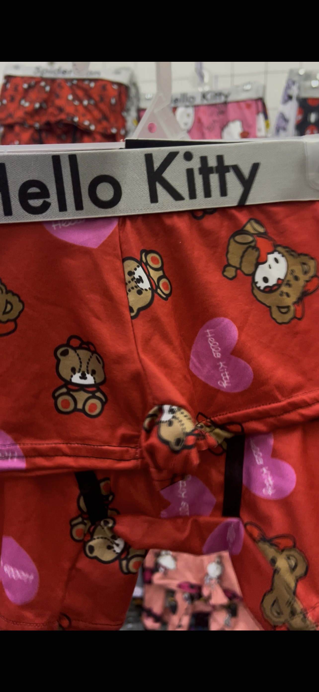 Hello kitty teddy bear matching couples boxer underwear