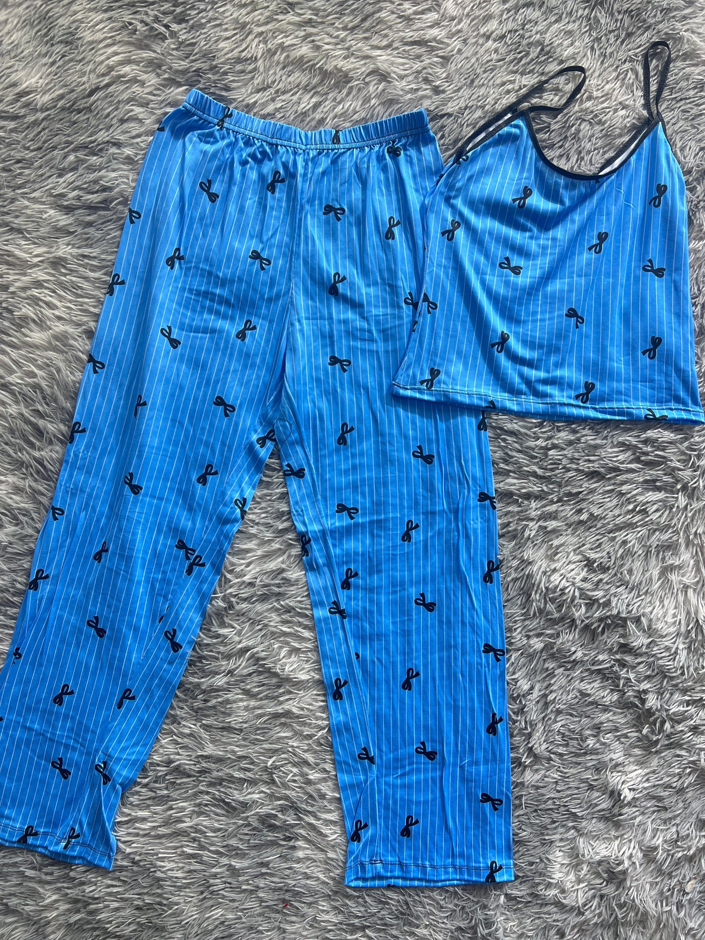 Bows Blue Women's Pajama Set - Fundies