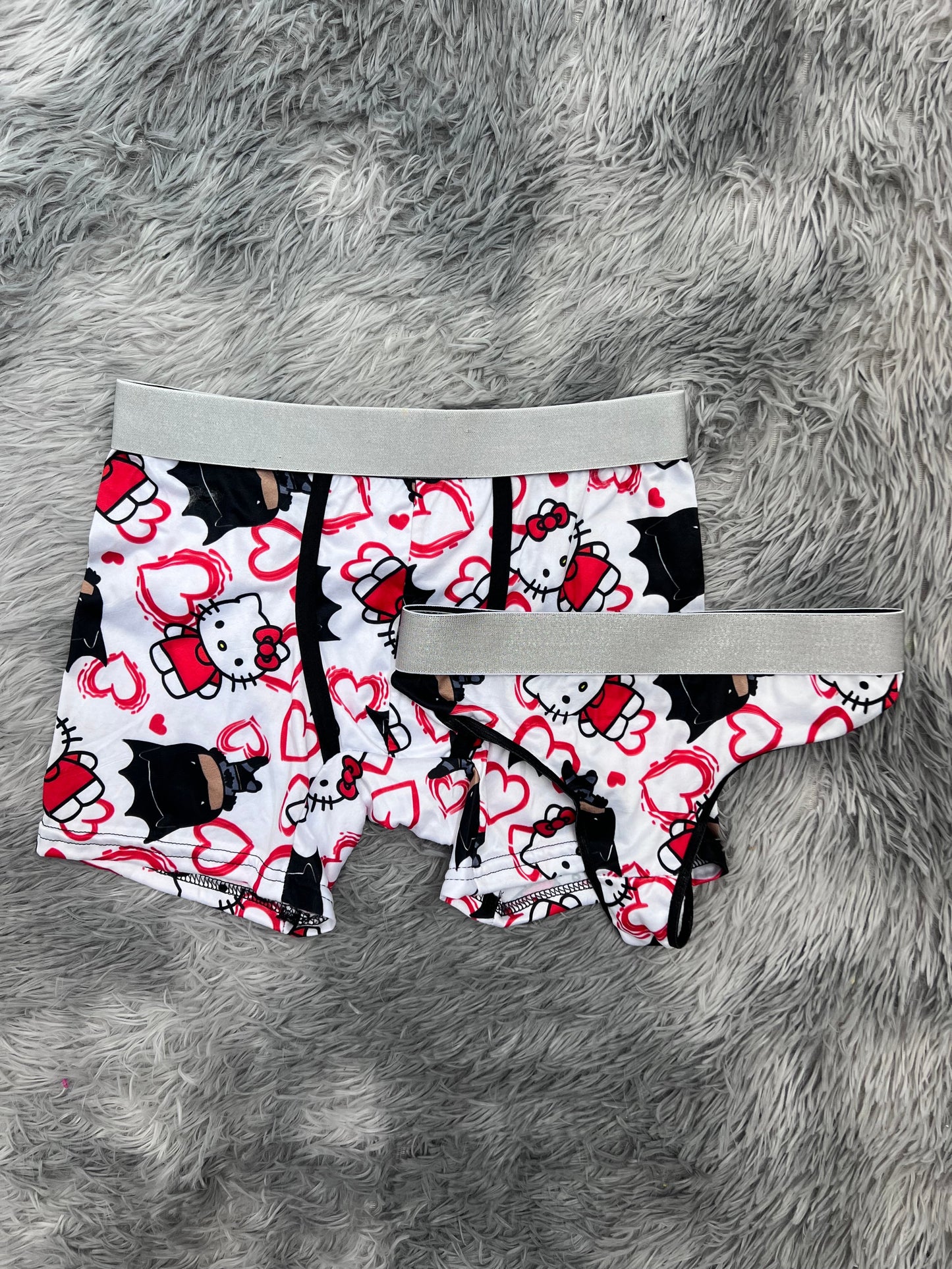 Batman Kitty Background Of Heart Duo With Thong - Fundies