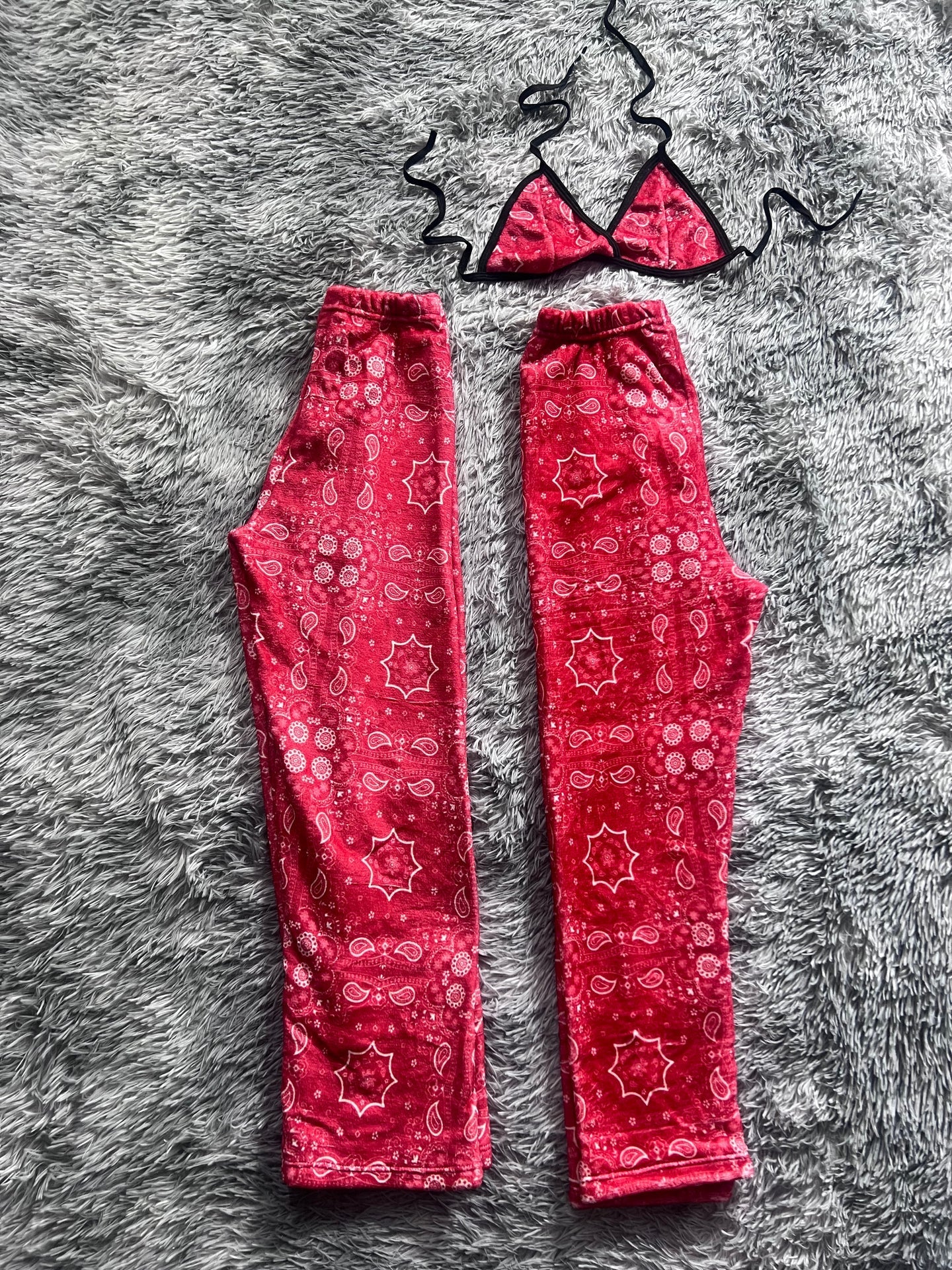 Bandana Red With White Matching Plushie PJs - Fundies
