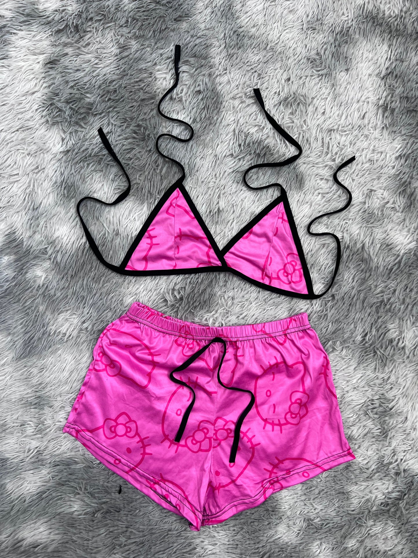 Hello Kitty Pink Brush Matching Top & Short - Fundies