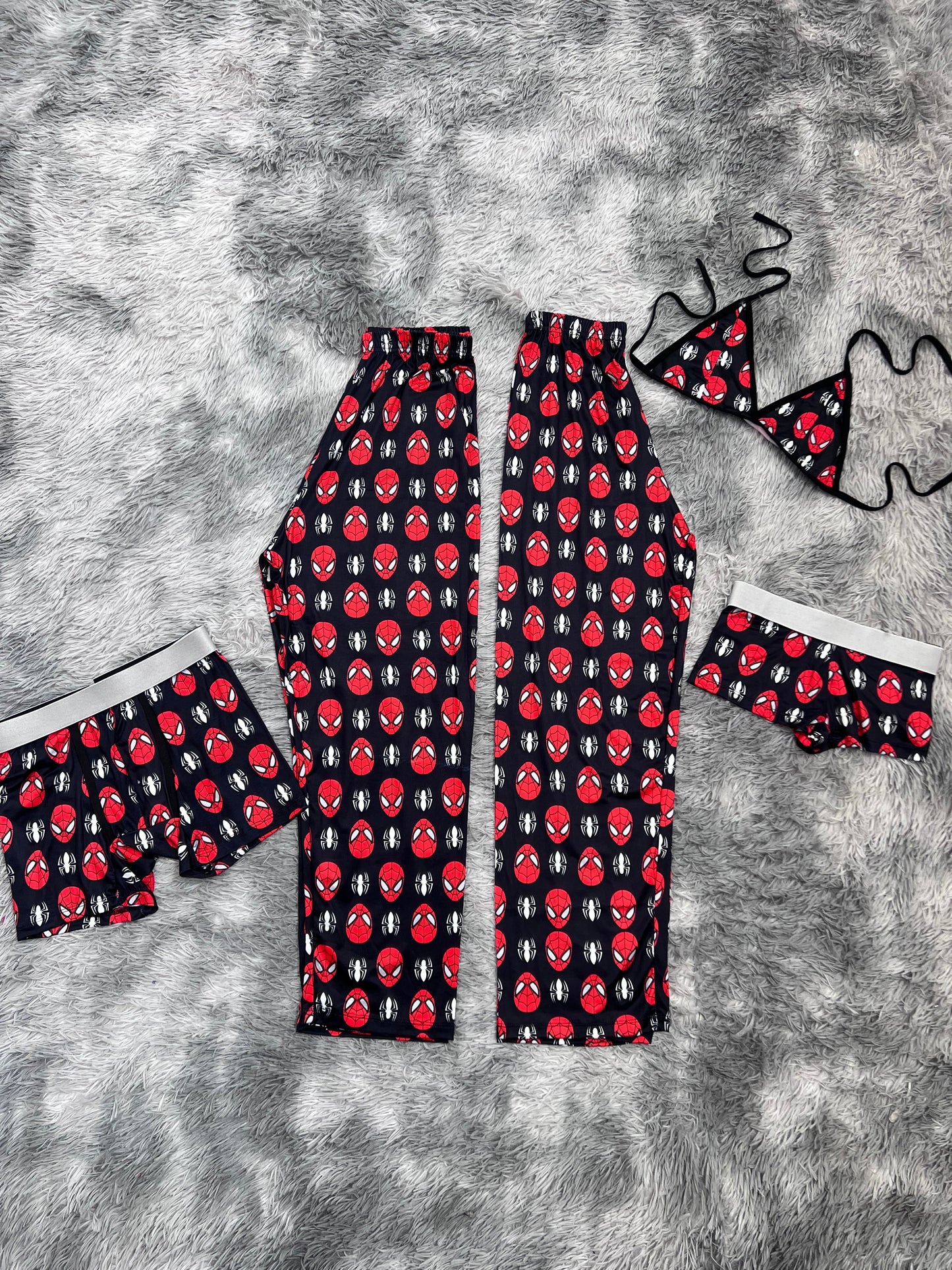 Spider-Man Spider Blanca Background Black 5 Piece PJ - Fundies