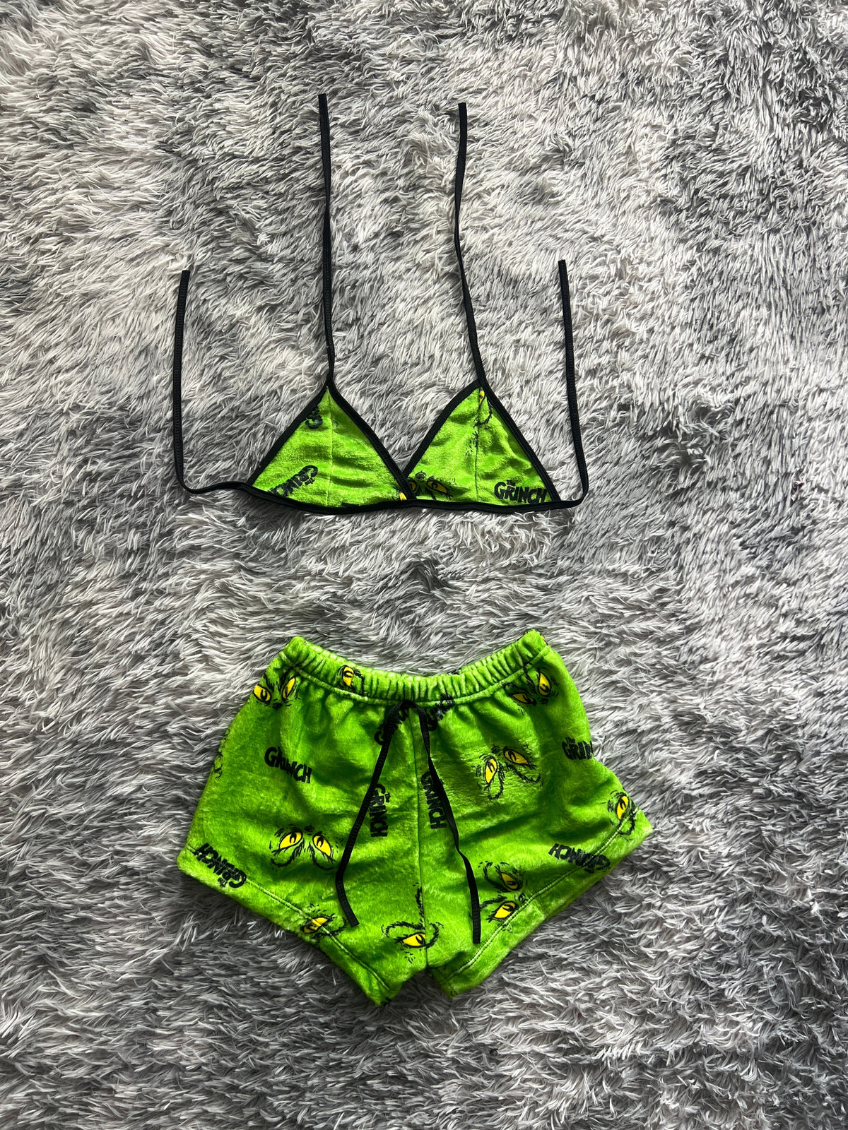 The Grinch Face Background Green Matching Top & Short