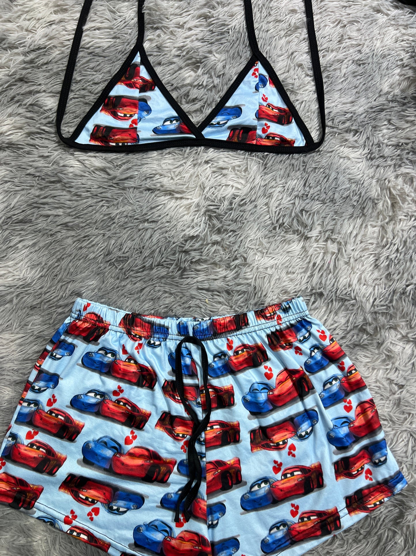 Lightning McQueen And Sally Brush Matching Top & Short - Fundies