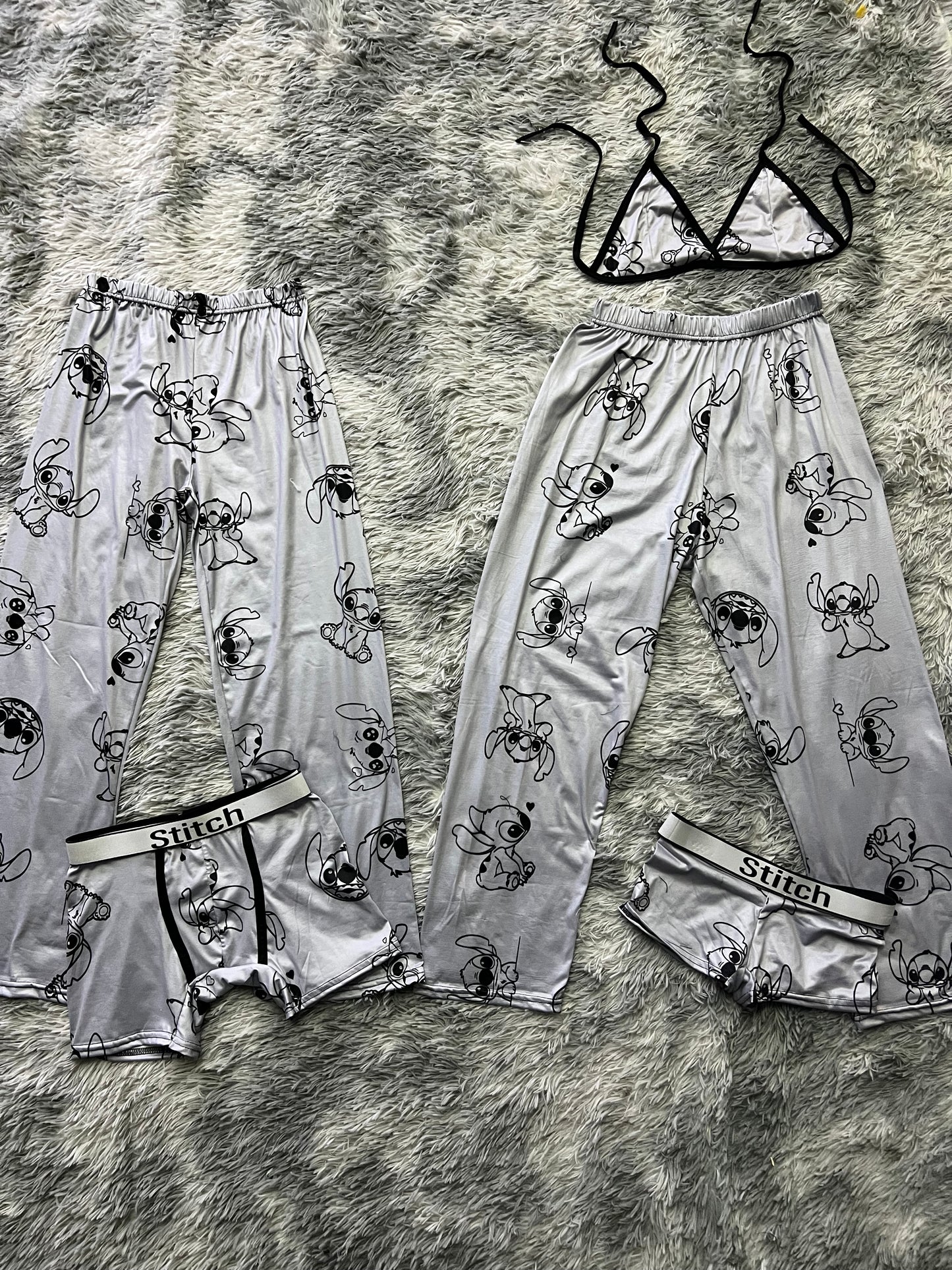 Grey stitch 5 pcs pajama duo