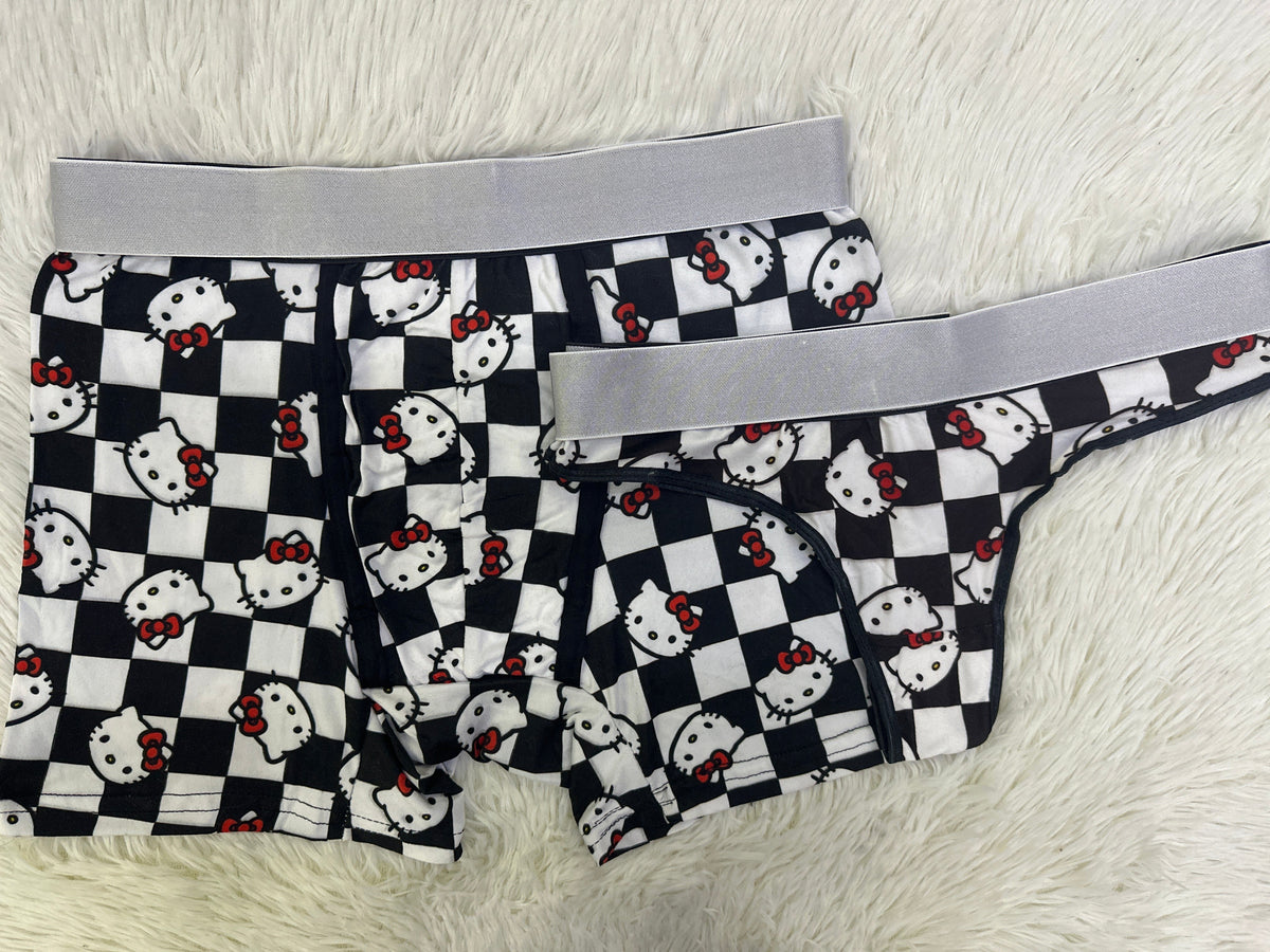 Kitty Plaid Duo With Thong