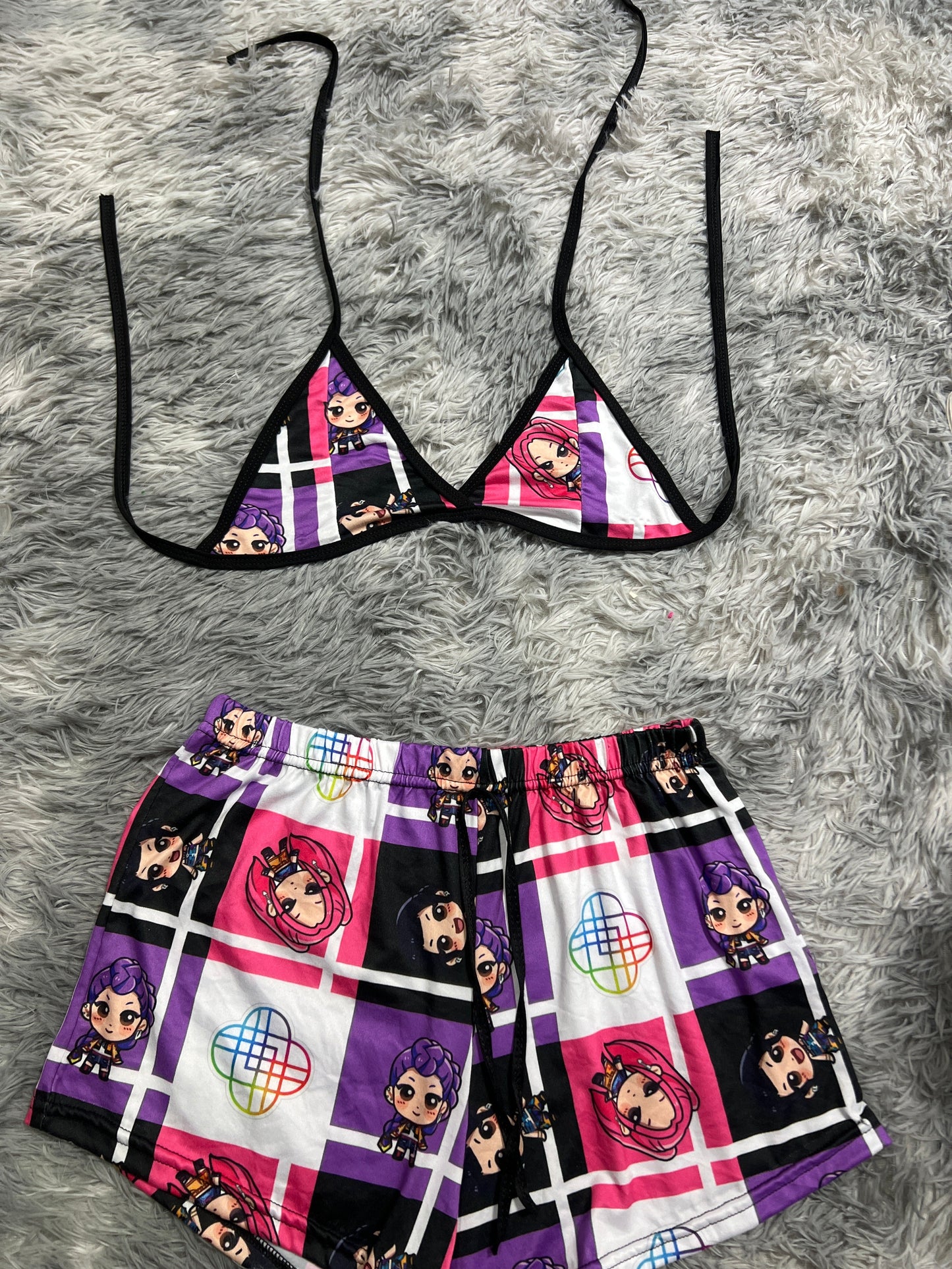 Huntrix Brush Matching Top & Short - Fundies
