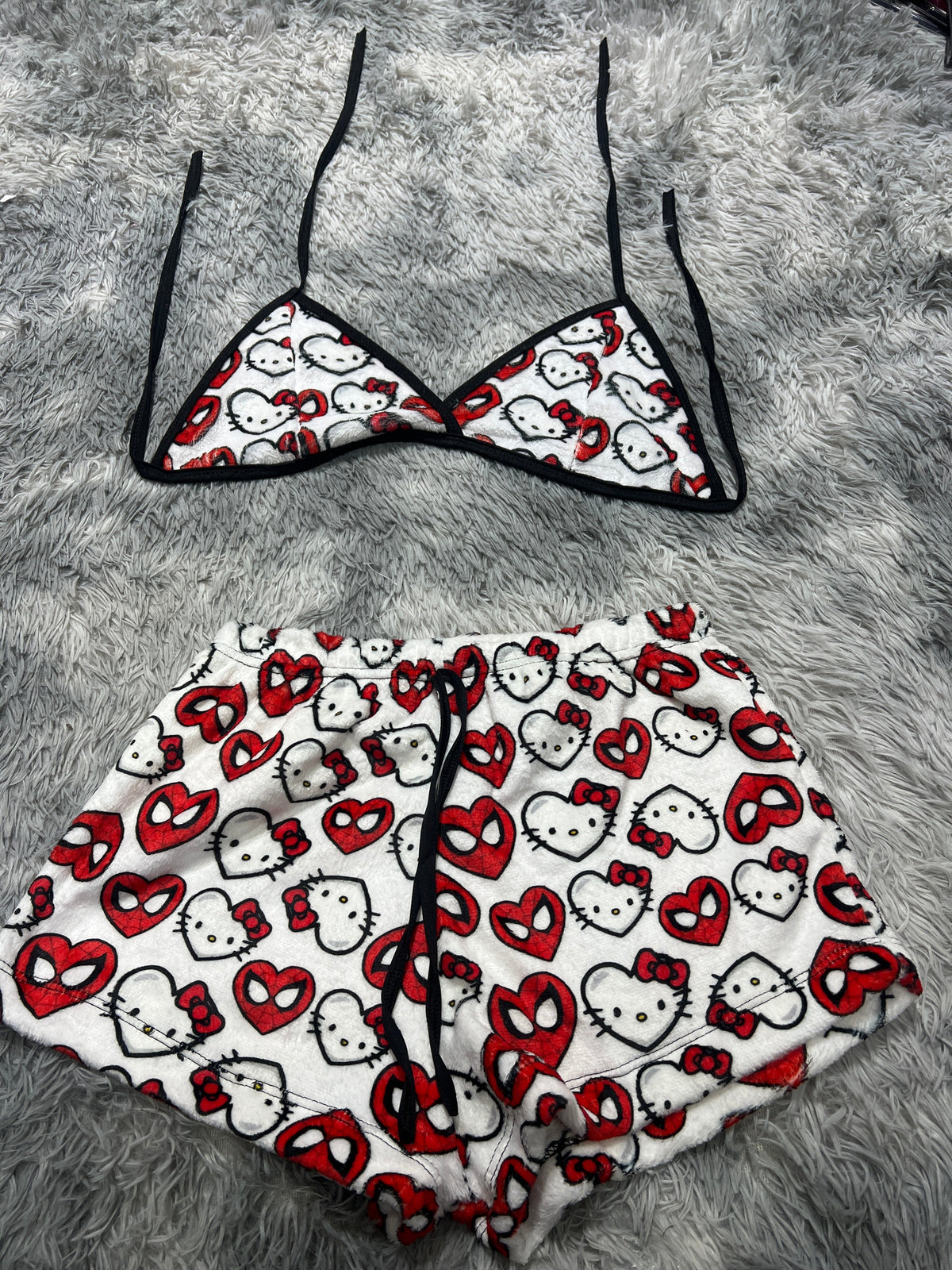 SpiderKitty Plush Matching Top & Short