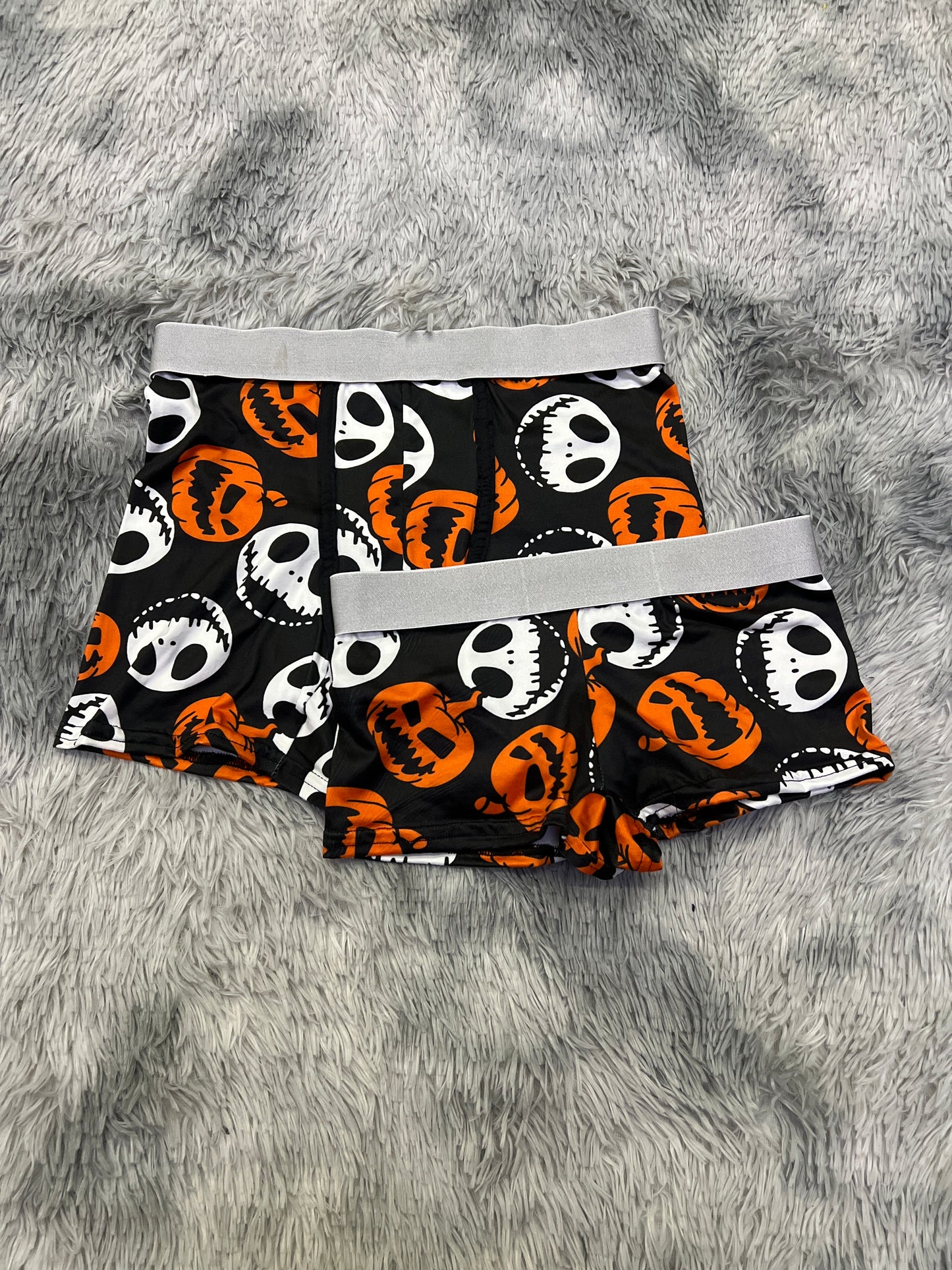 Jack e abóbora black background matching couples boxer underwear Halloween