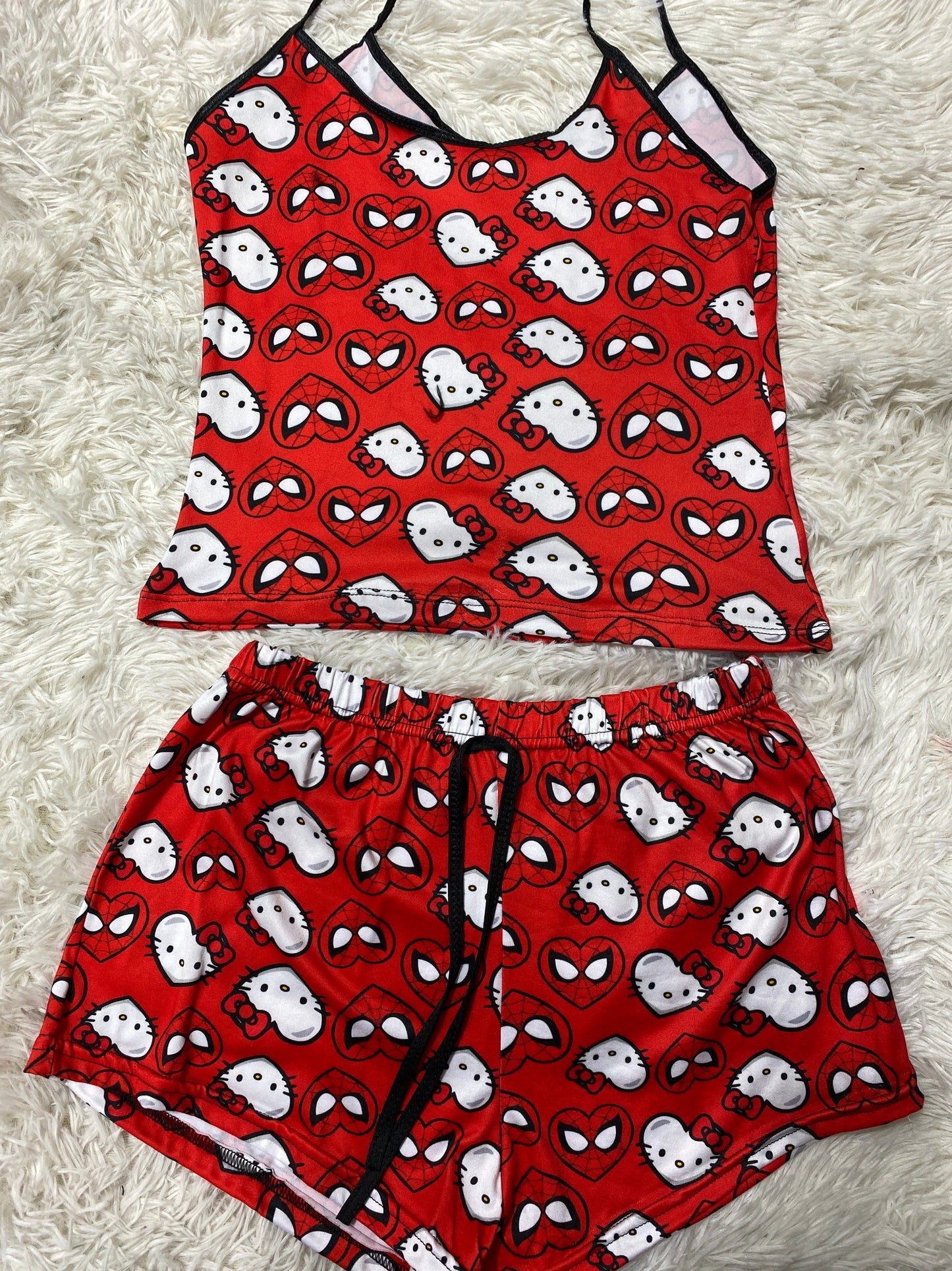 Spider Kitty Red Women's Pajama Set - Fundies