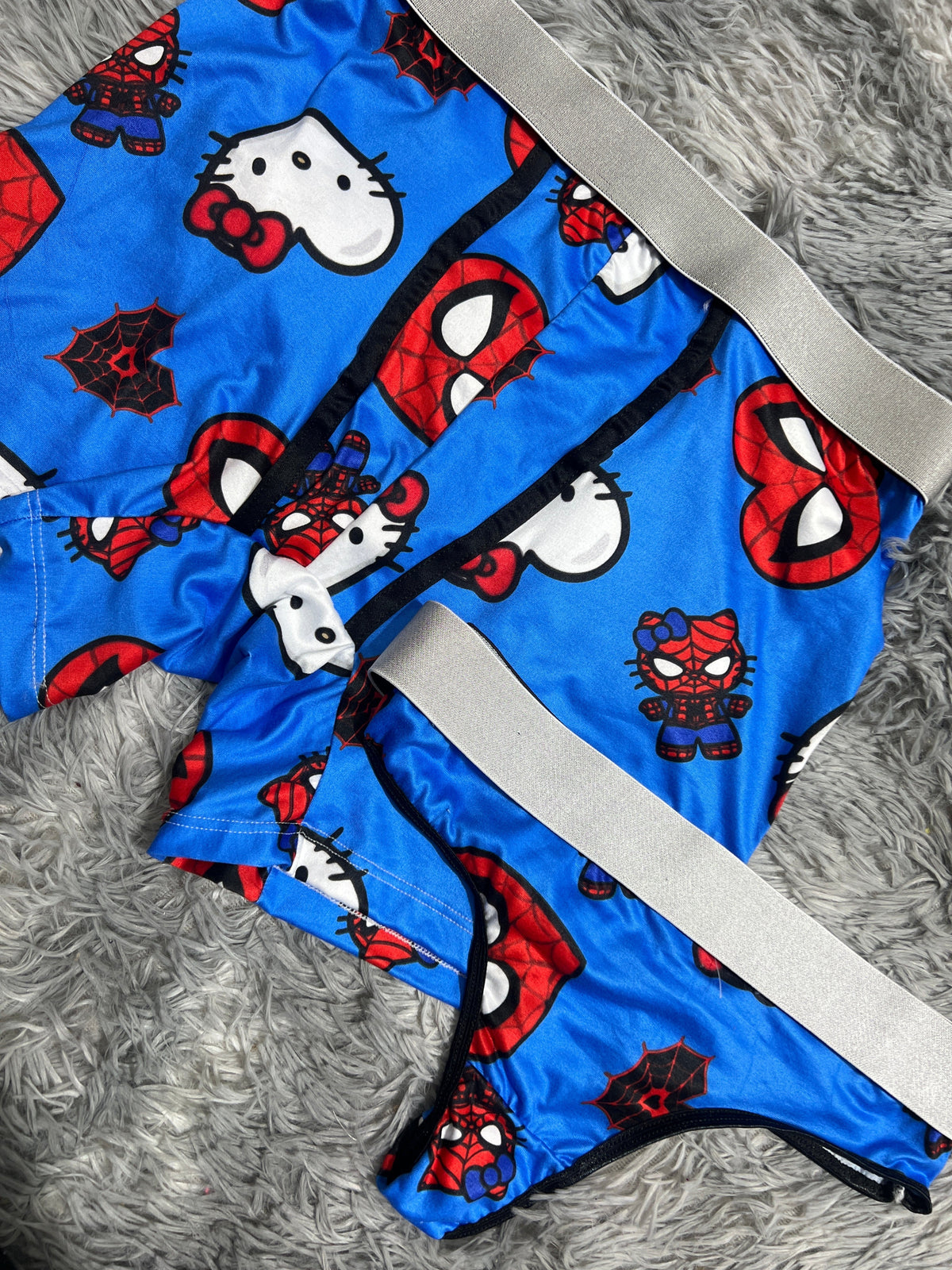 SpiderKitty Blue Matching Boxer & Thong