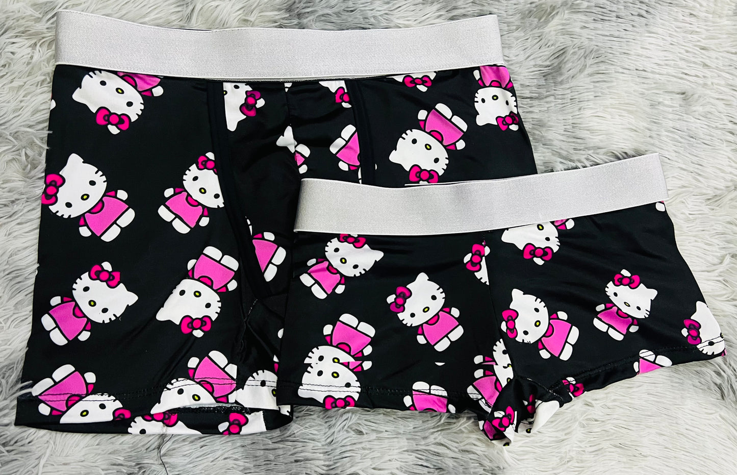 Hello Kitty Black Background couples boxer underwear XL