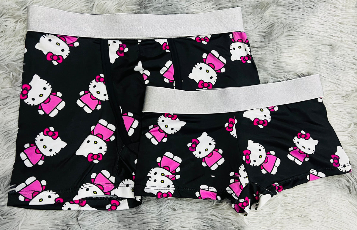 Hello Kitty Black Matching Boxers