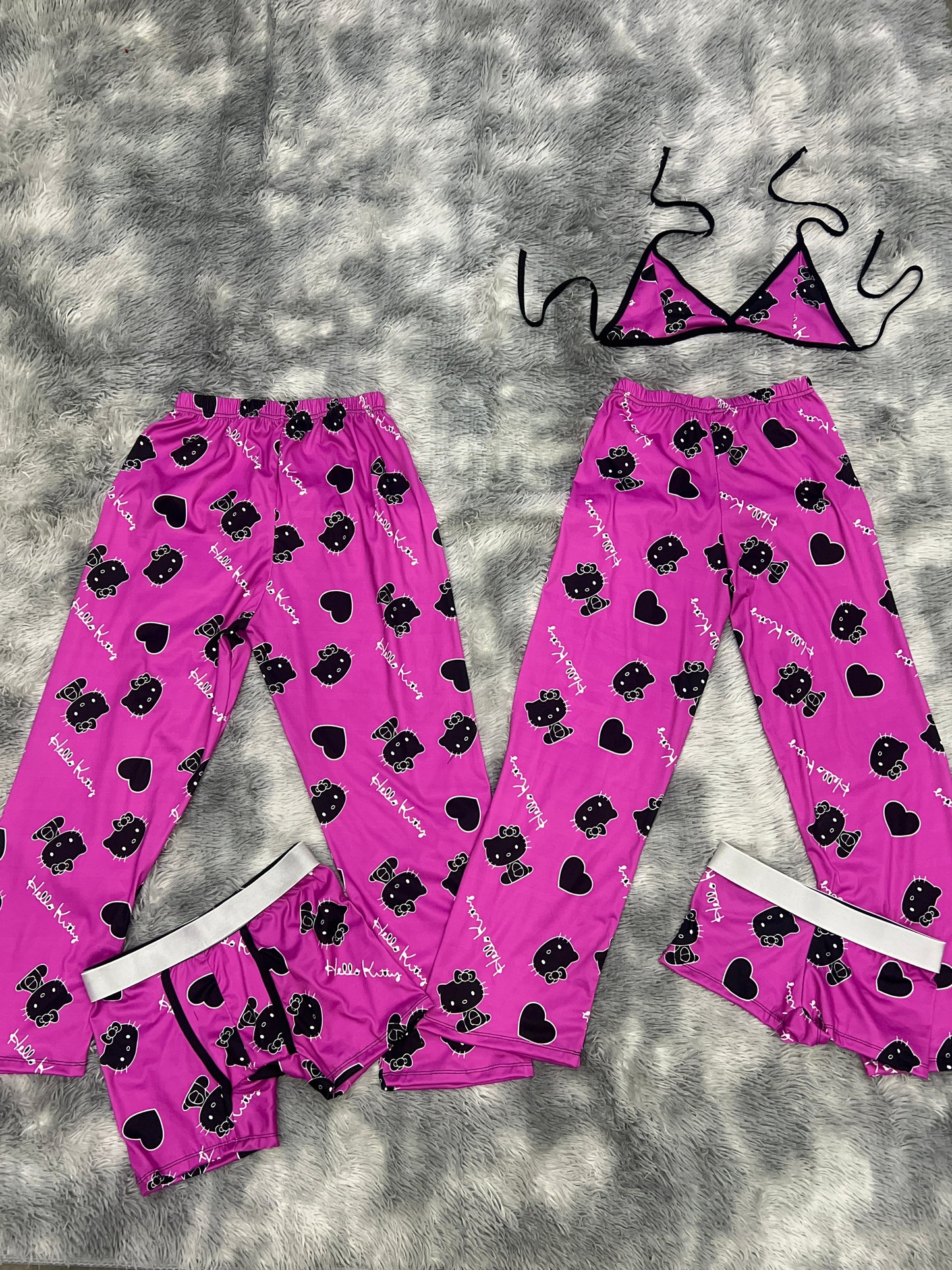 Hello kitty black and pink 5 pcs pajama duo