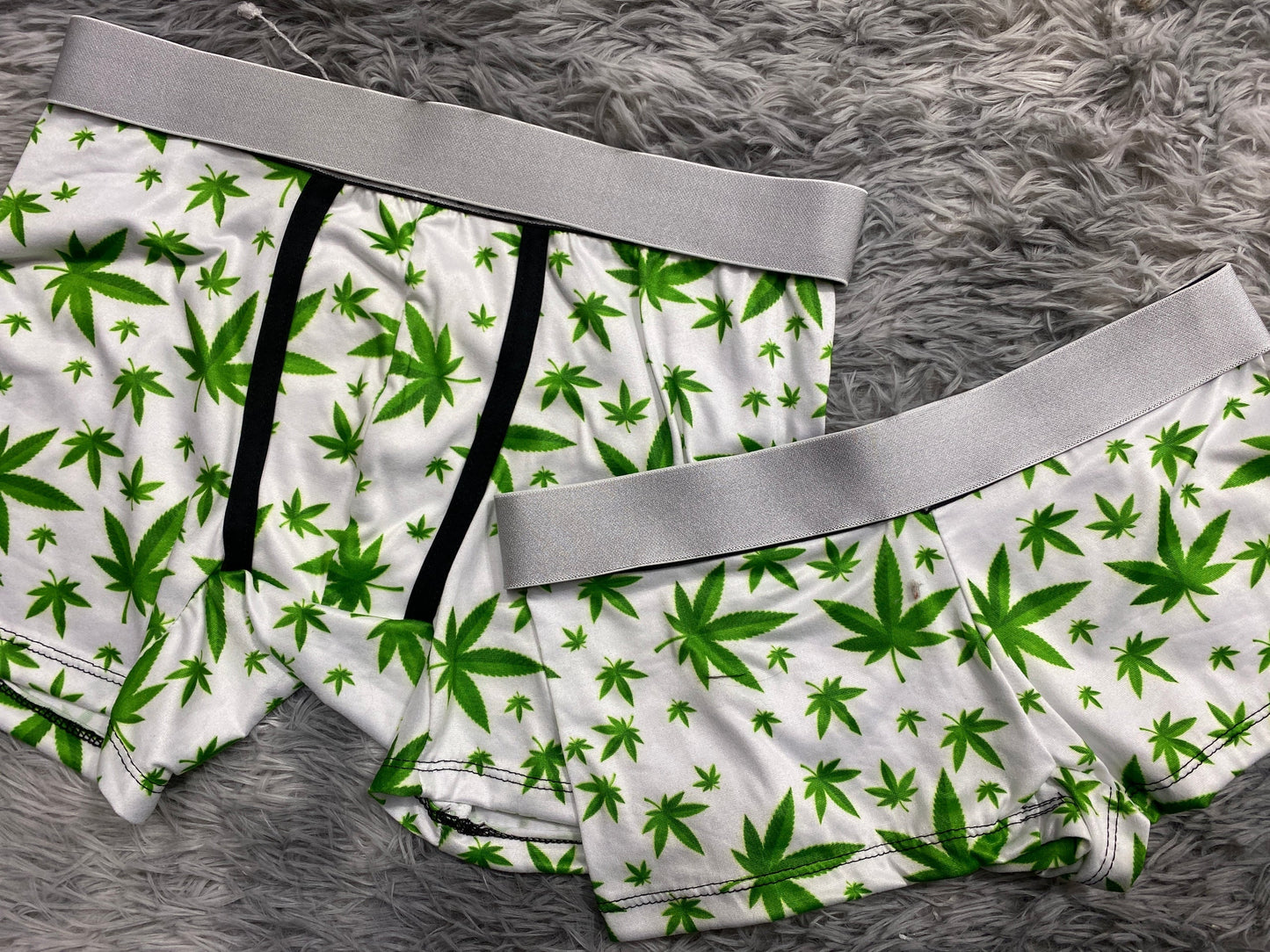 Marihuana Background White Matching Boxers - Fundies