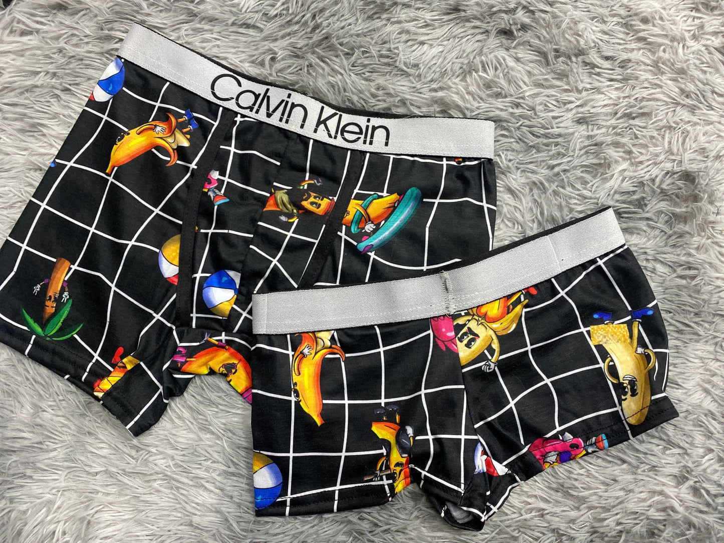 Platano Plaid Black Matching Boxers - Fundies