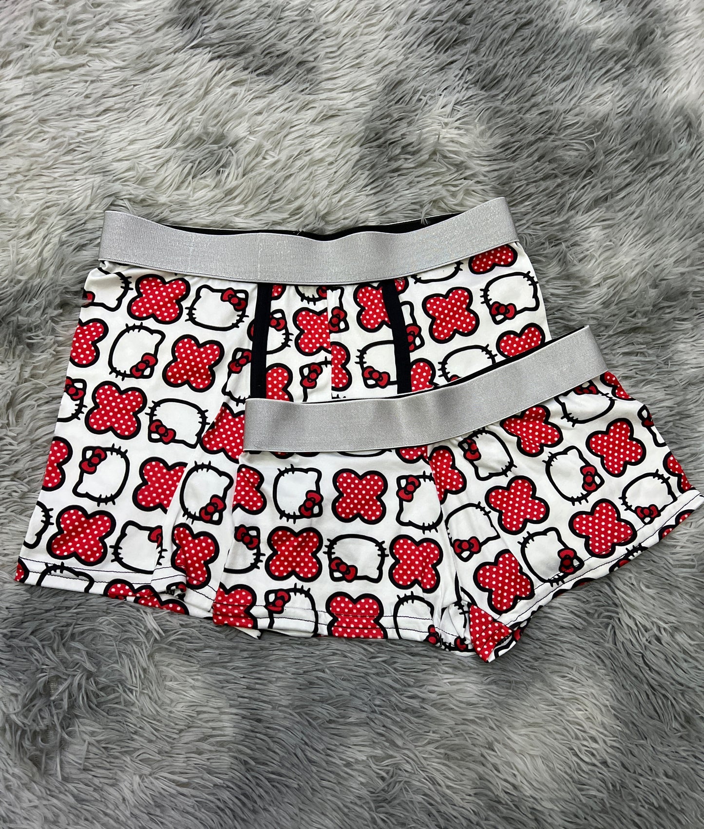 Hello kitty white background matching couples boxer underwear
