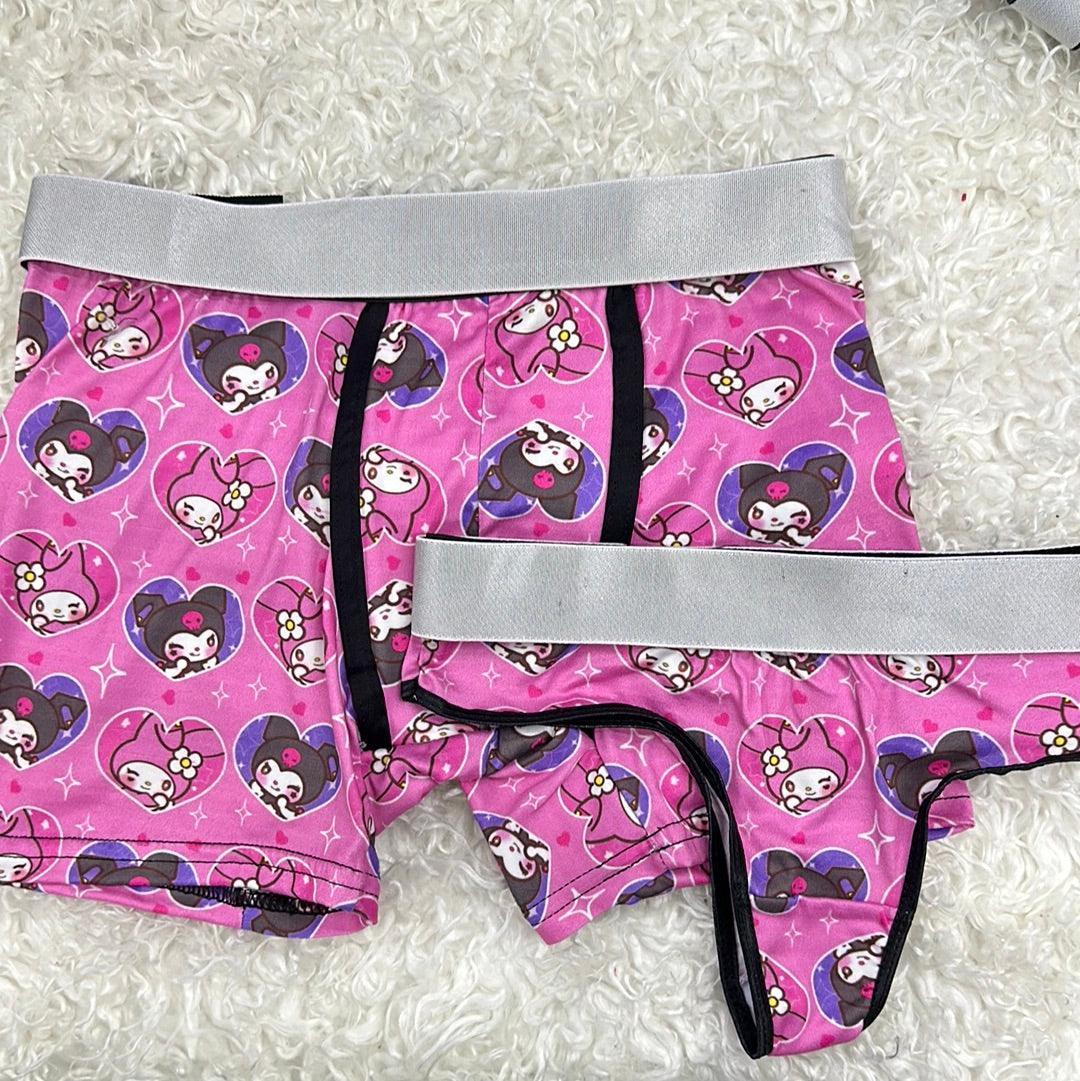 Kuromy & Melody Hearts Pink Duo With Thong