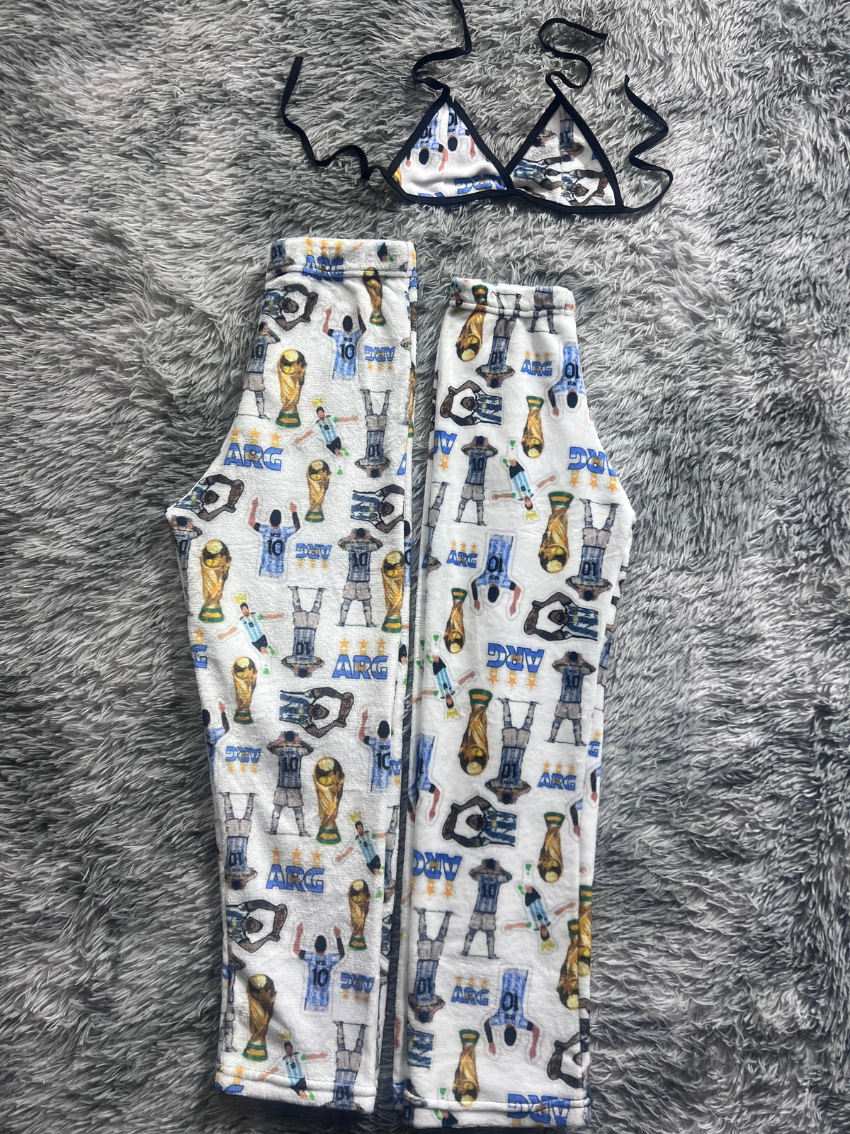 Messi White Background Matching Plushie PJs