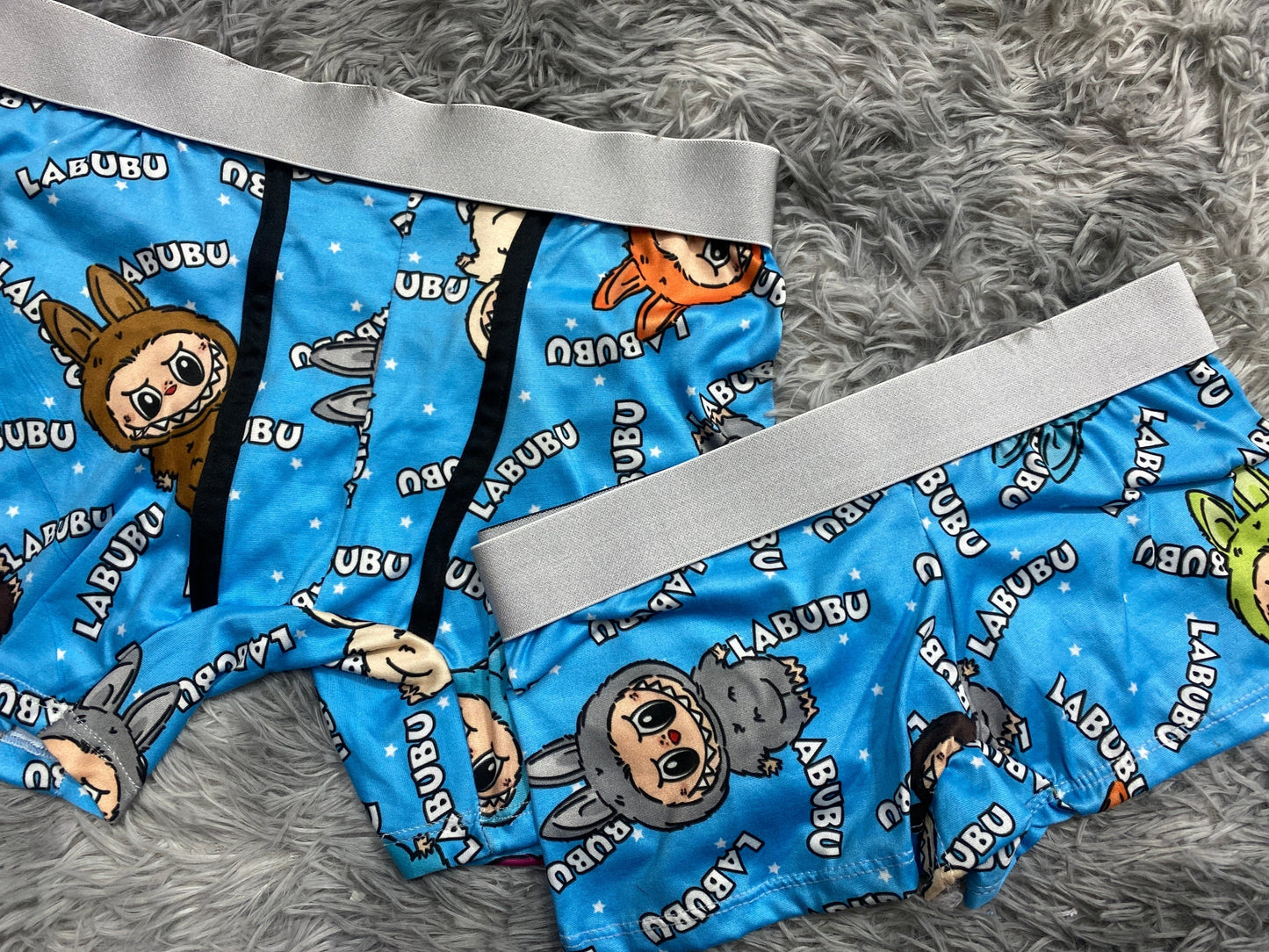 Labubu Background Blue Matching Boxers - Fundies