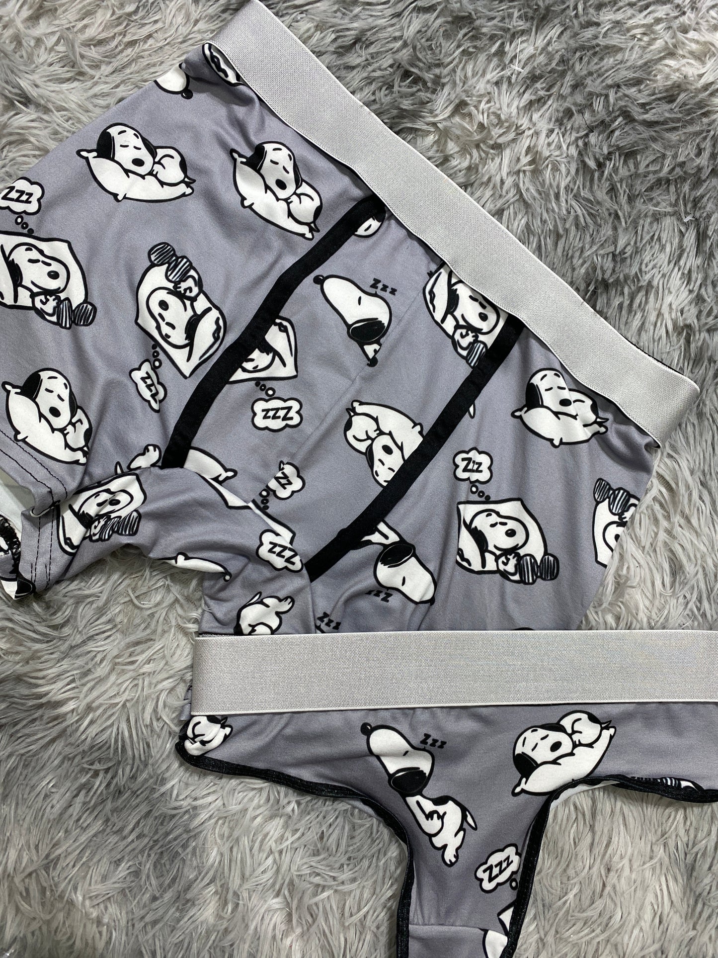 Snoopy grey Print matching underwear