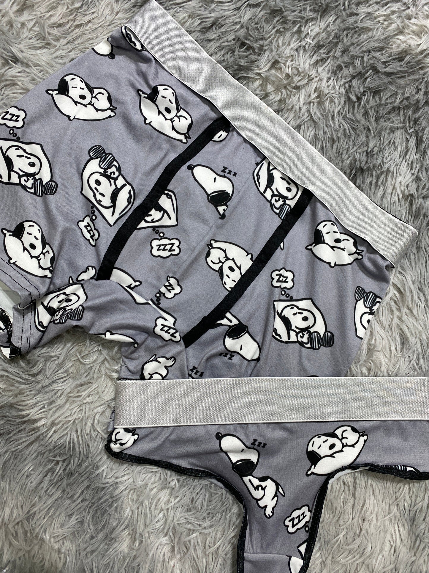 Snoopy grey Print matching underwear