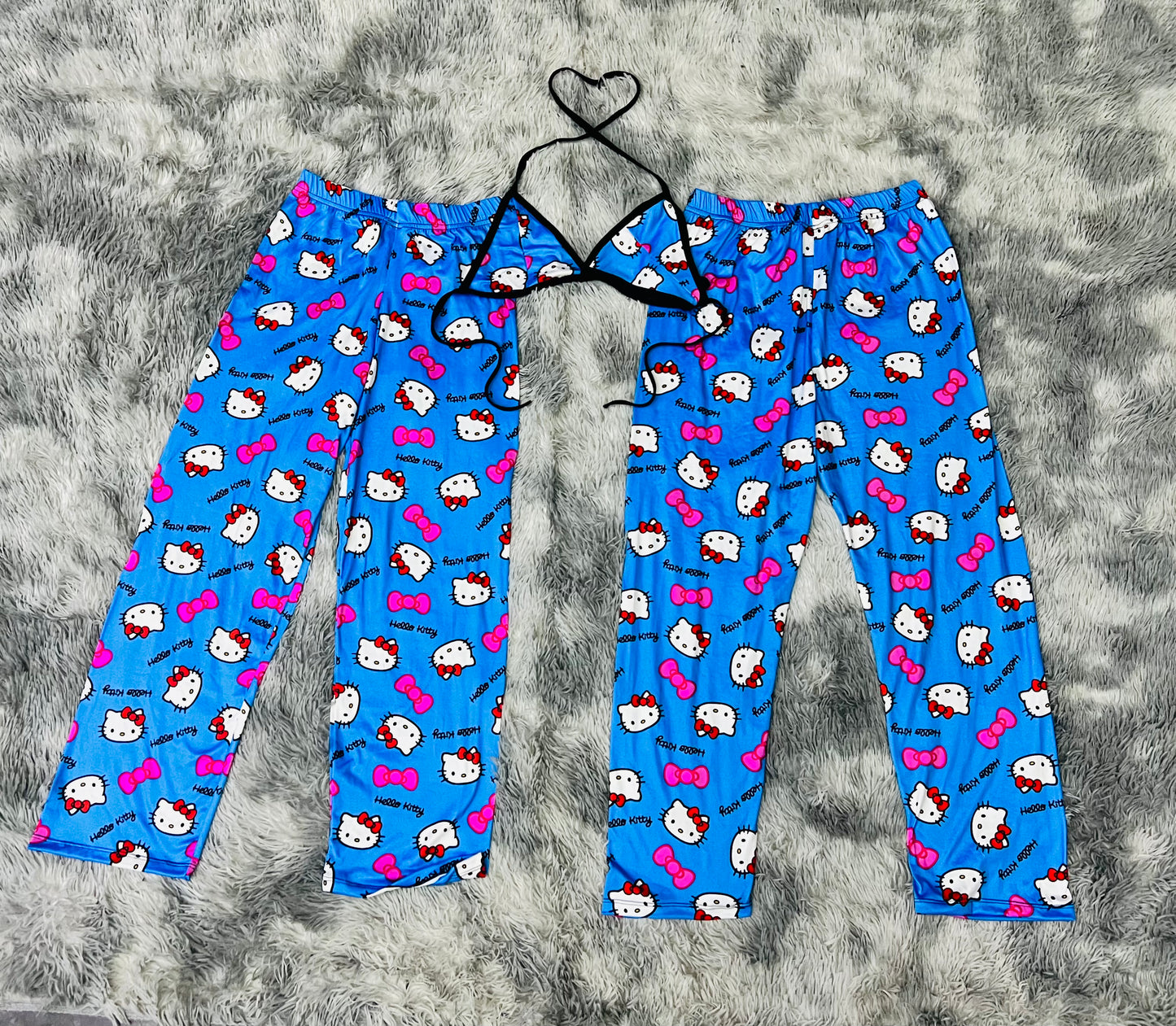 Hello Kitty Blue Background plush pajama duo