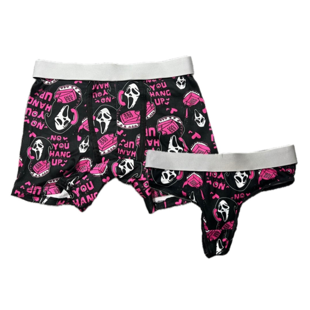 Conjunto de ropa interior a juego rosa para una noche de citas de Halloween ๐๐ป