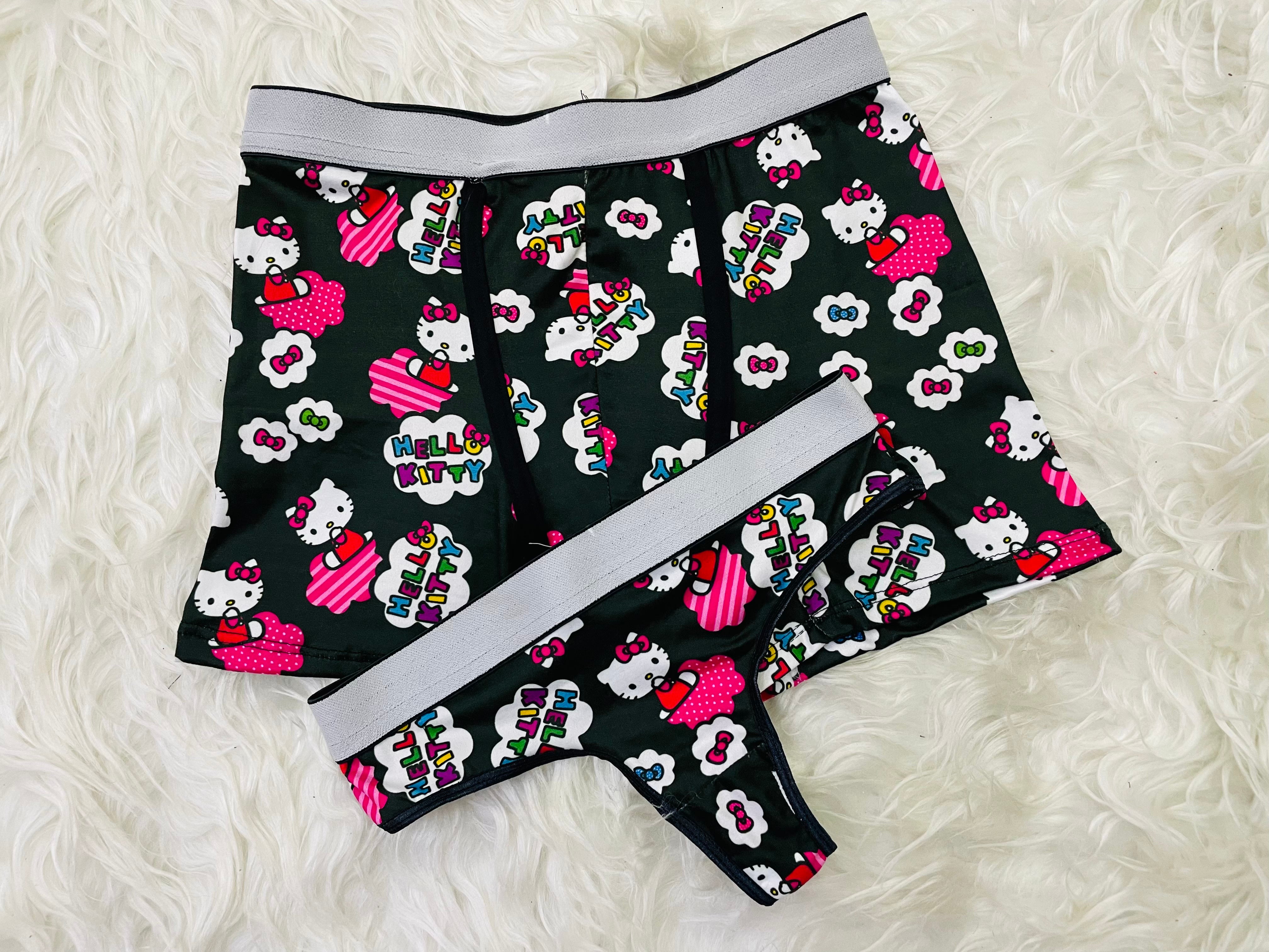 Hello kitty black matching couples underwear Fundies