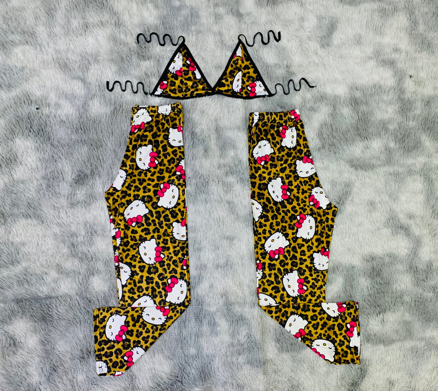 Hello Kitty animal print Plush pajama duo