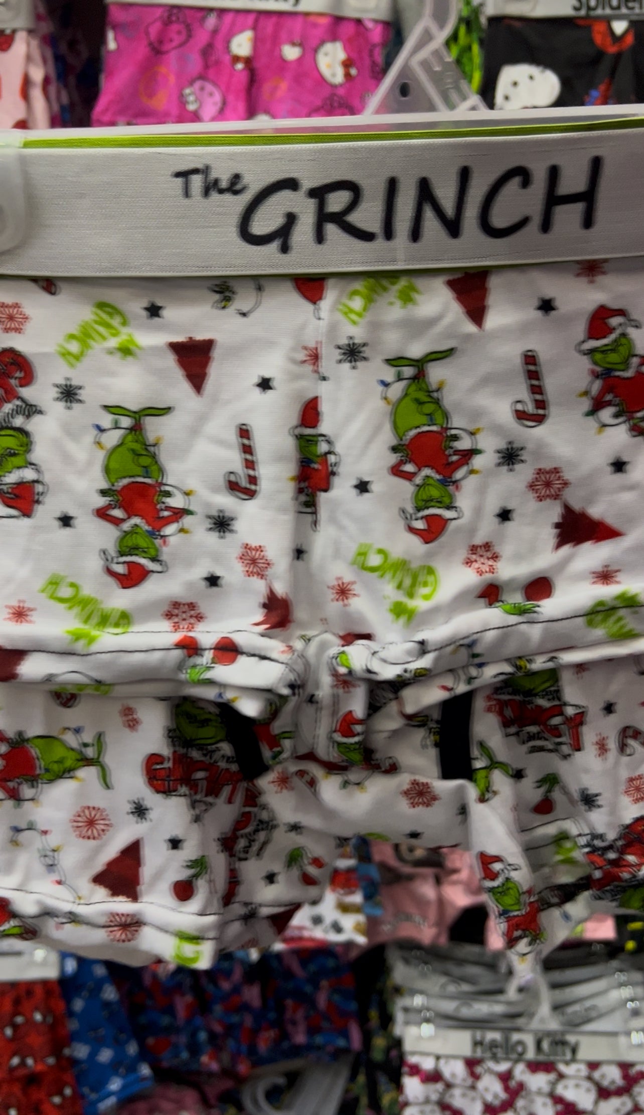 Grinch white christmas matching couples boxer underwear