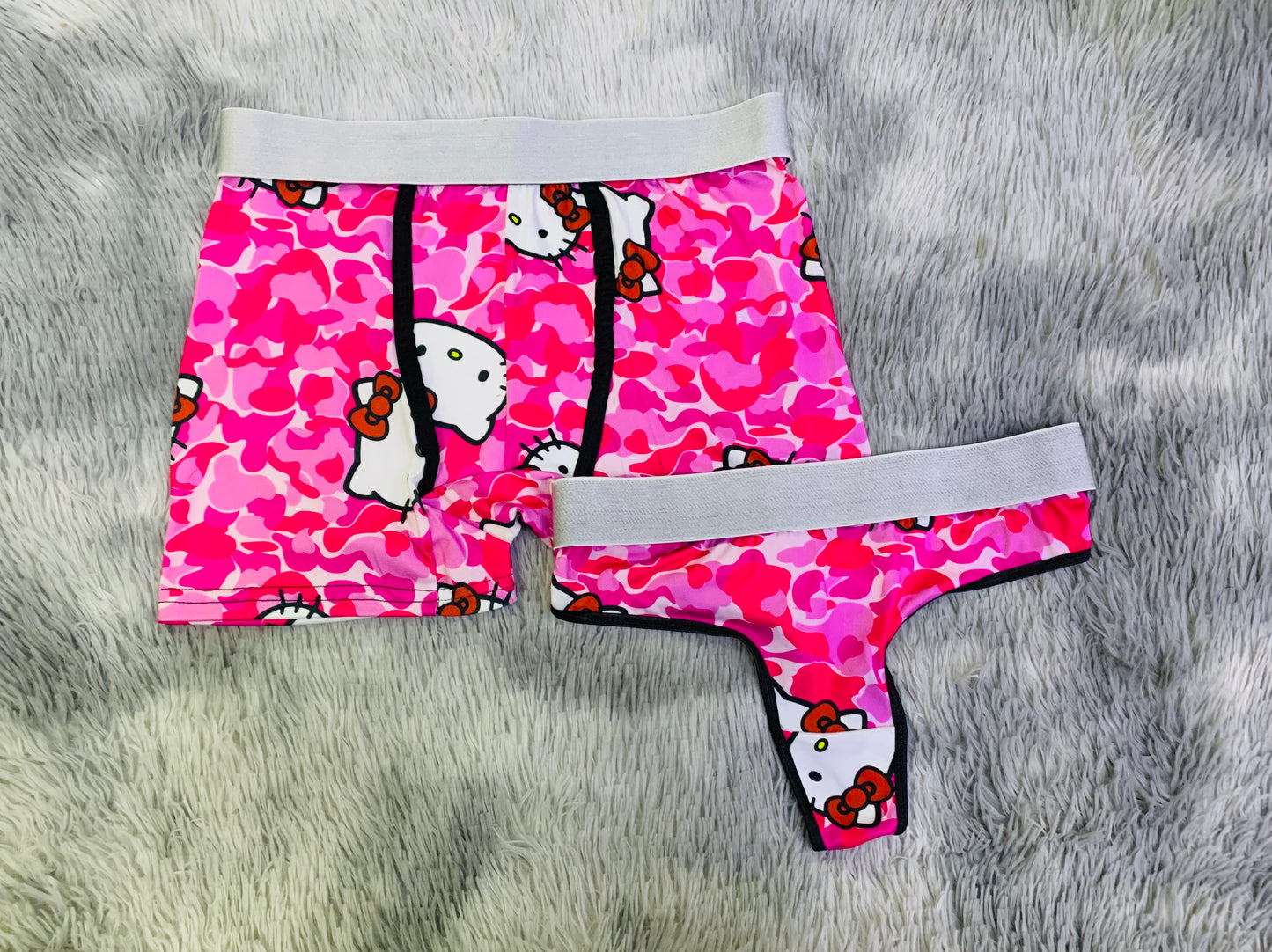 Kitty camouflage pink matching underwear