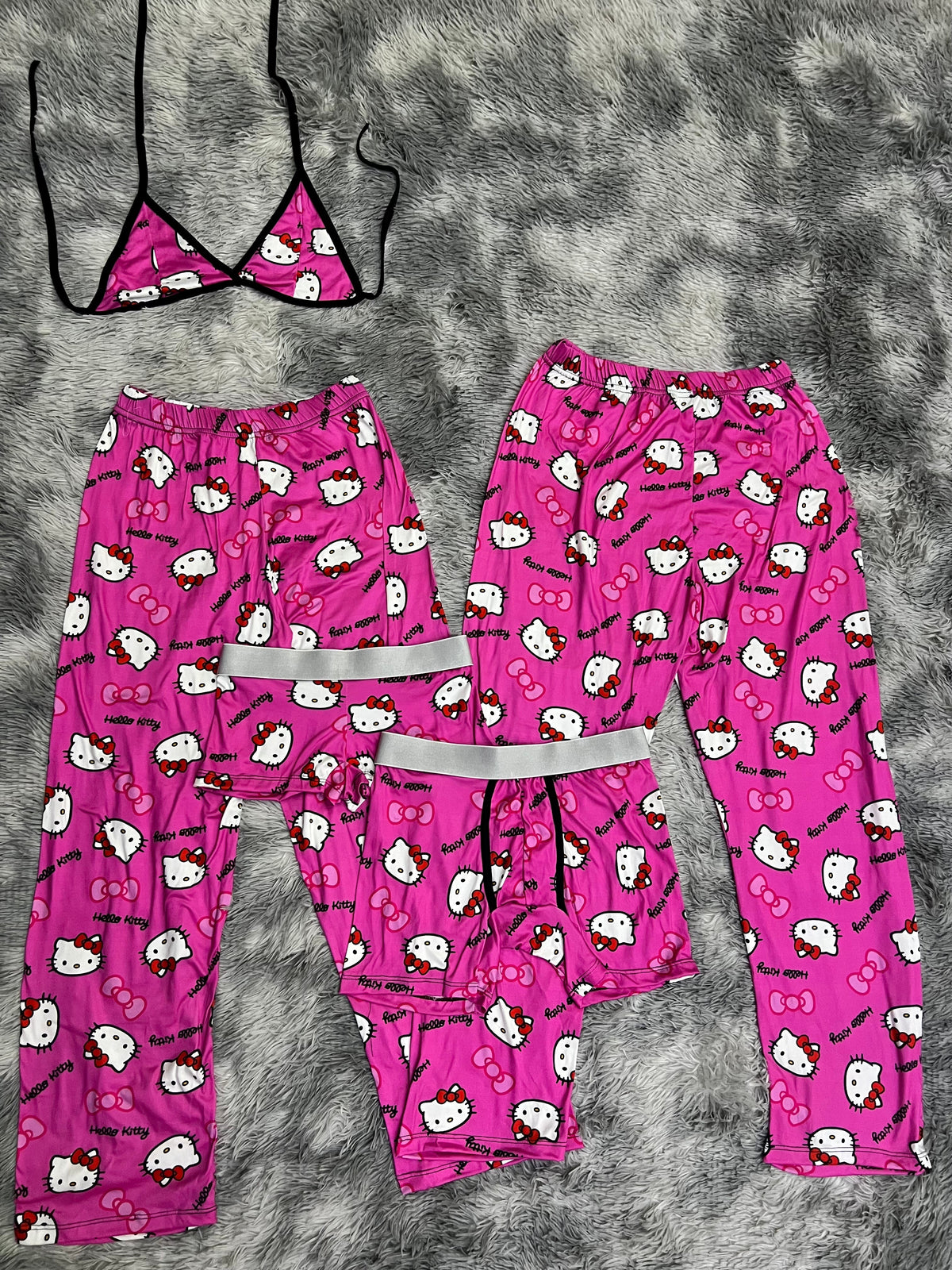 Kitty Pink Bow Sleepwear 5 Piece PJ Set