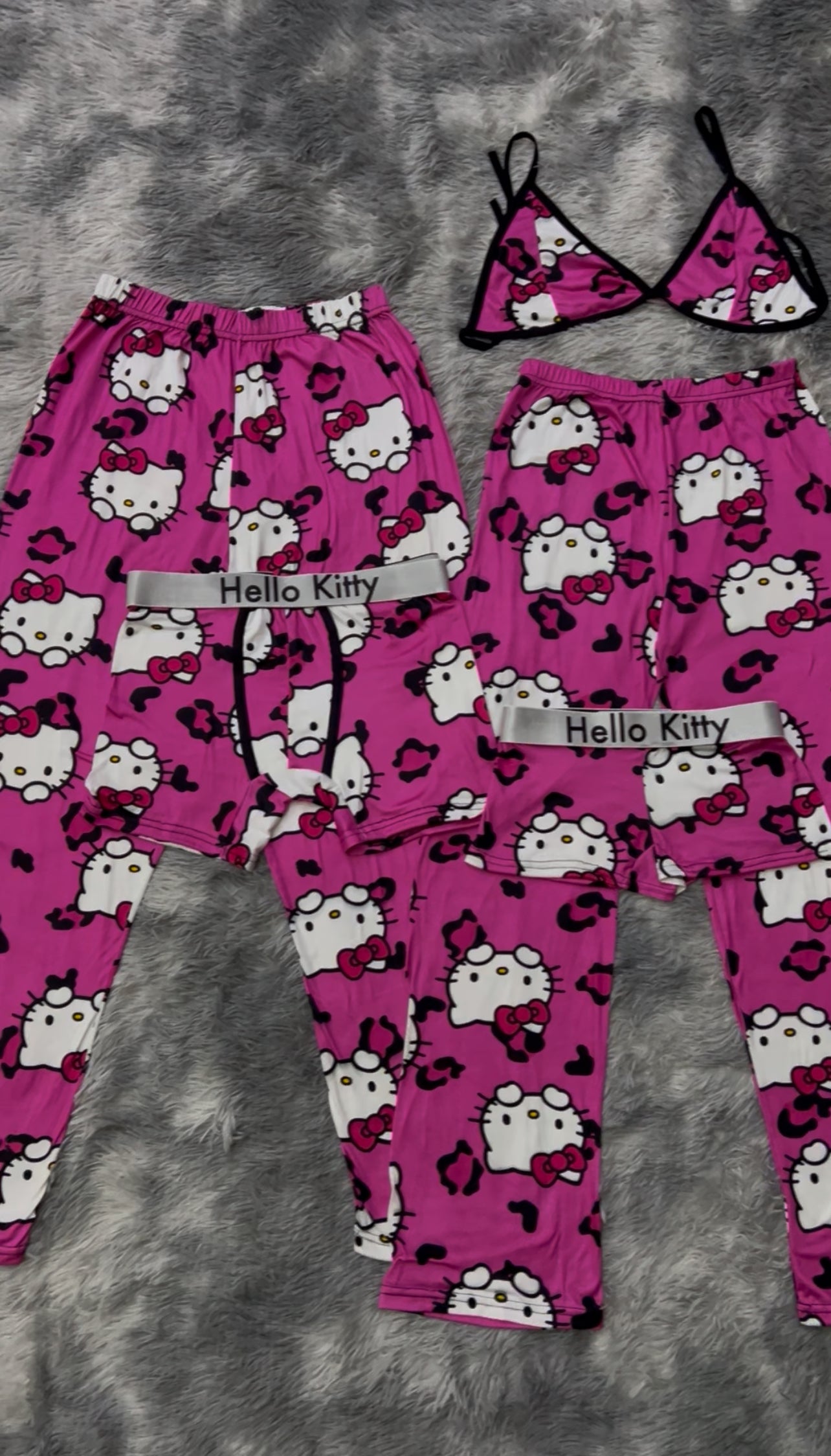 Hello kitty pink cheetah 5 pz pajama