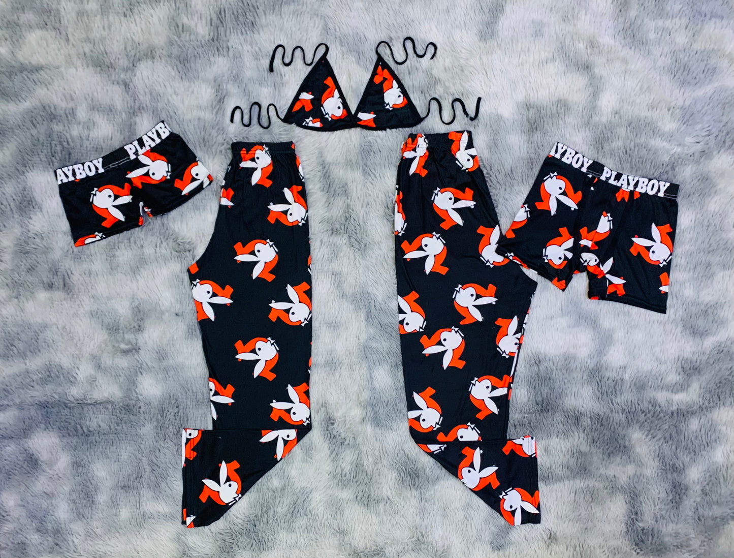 Play Boy White 5 piece pajama set Couples Duo ๐โค๏ธ