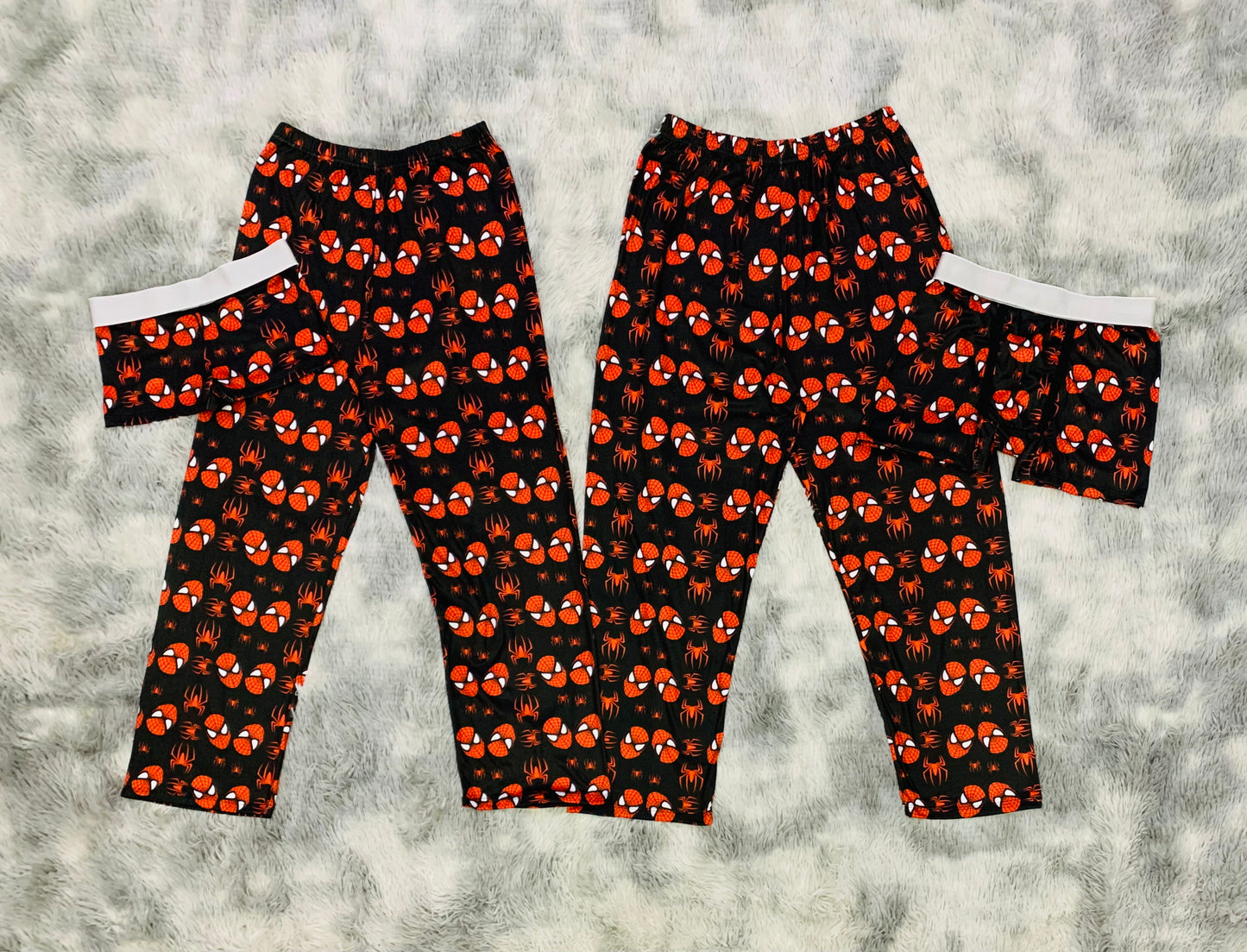Spider-Man black Print 5 piece pajama set For Couples ๐ท๏ธ๐
