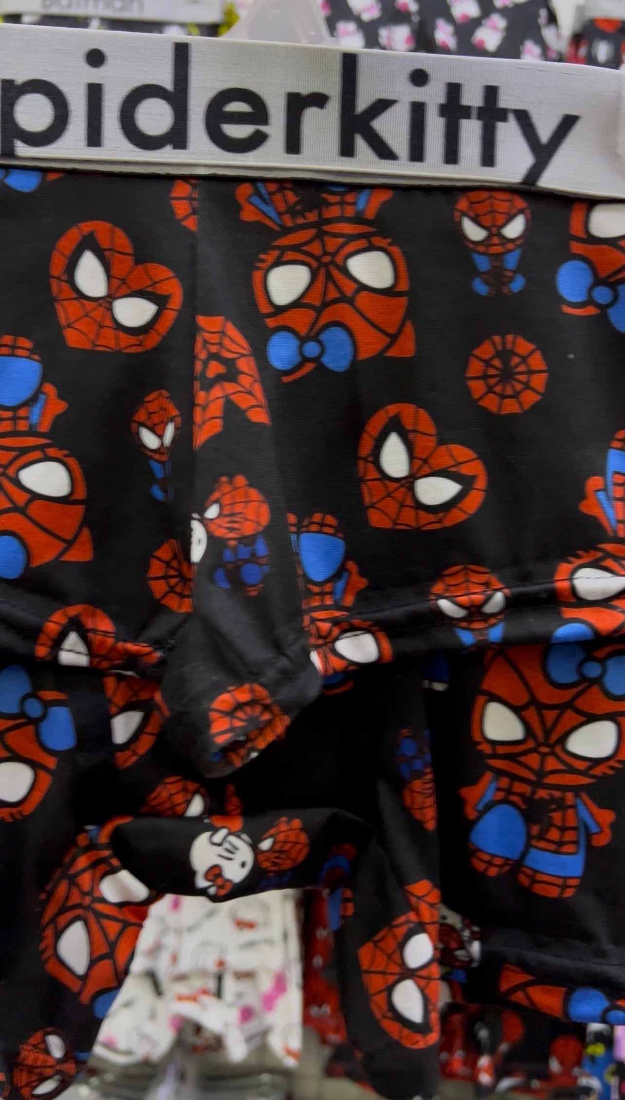 Hello Kitty SpiderMan black Print Boxer Matching Set