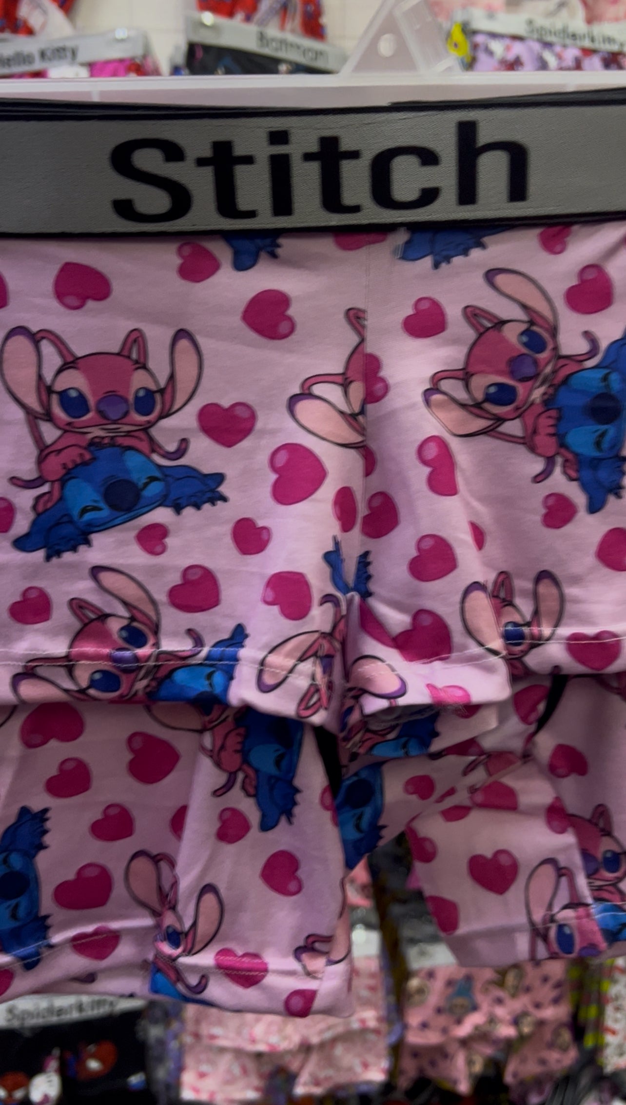 Stitch and girlfriend matching couples boxer underwear