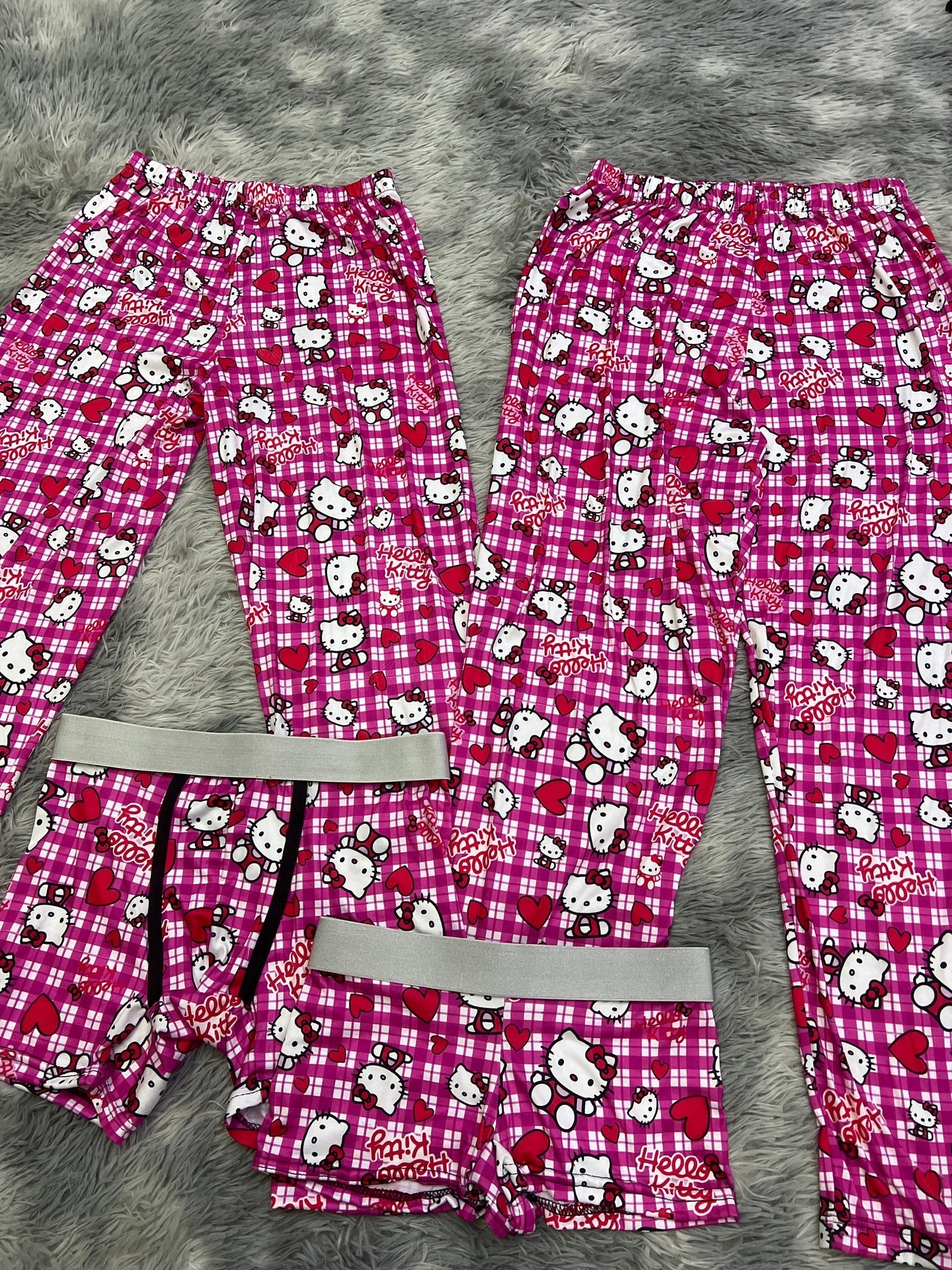 Hello Kitty Plaid And Hearts 5 Piece PJ - Fundies