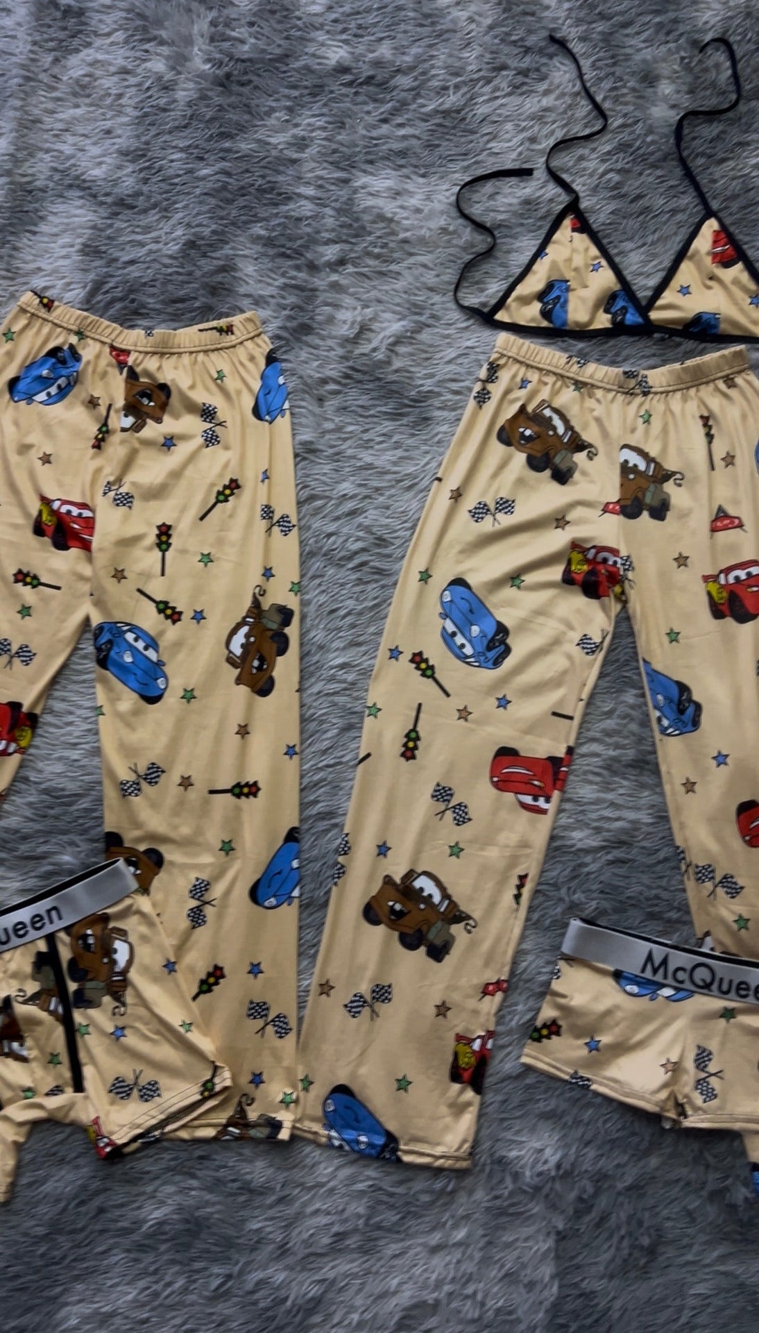 Cars Background Beige 5 Piece PJ - Fundies