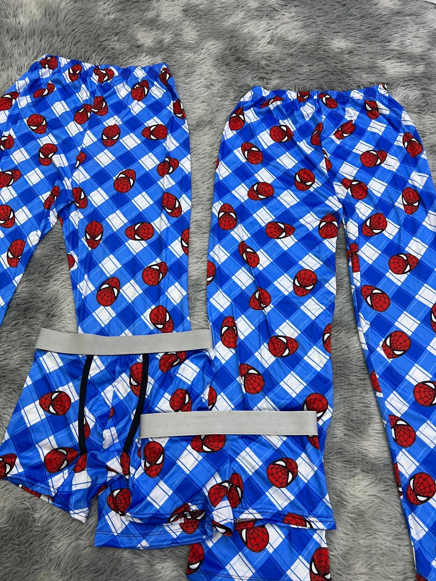 Spider-Man Plaid Blue 5 Piece PJ - Fundies