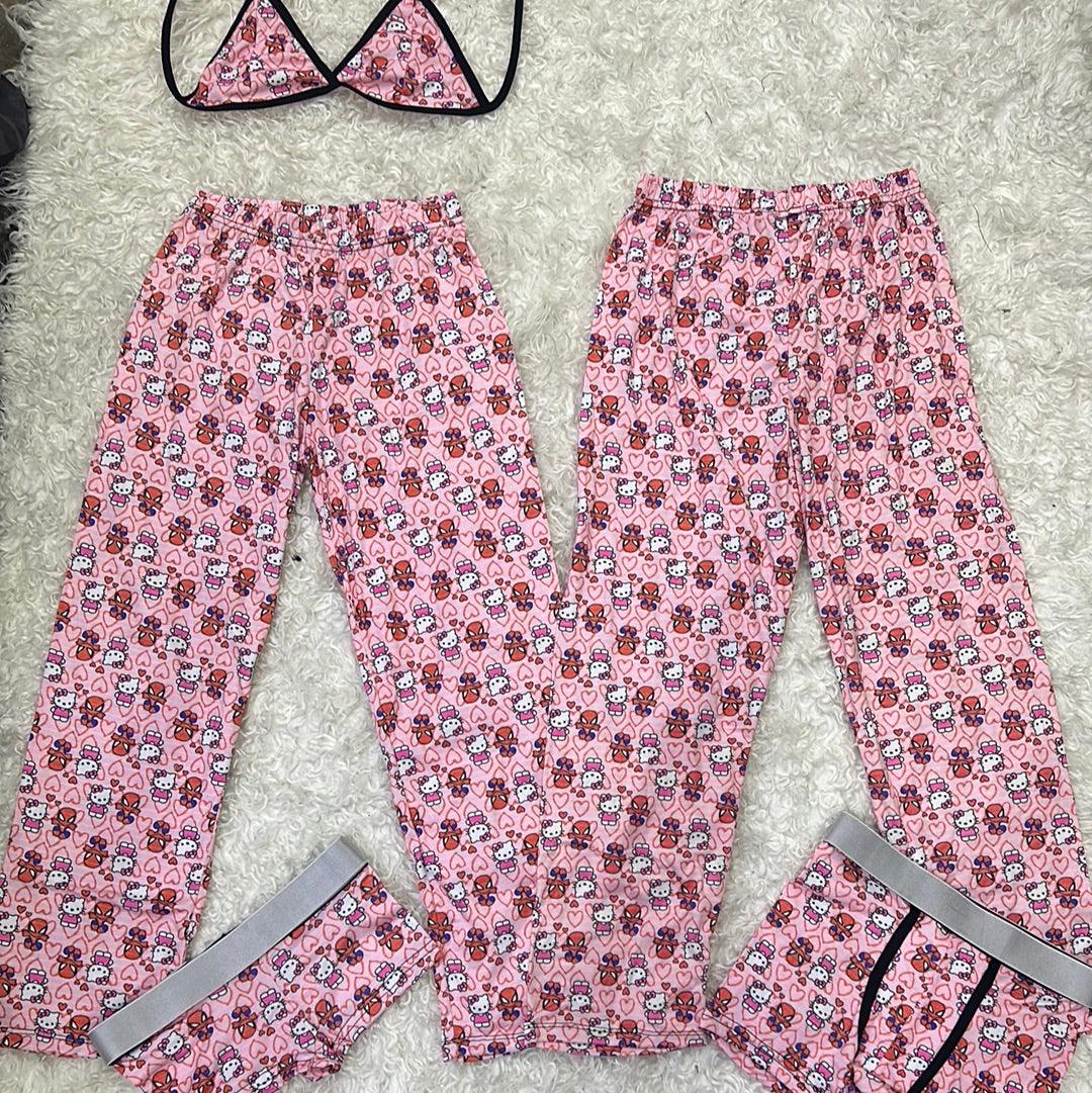 SpiderKitty Pink 5 Piece PJ - Fundies