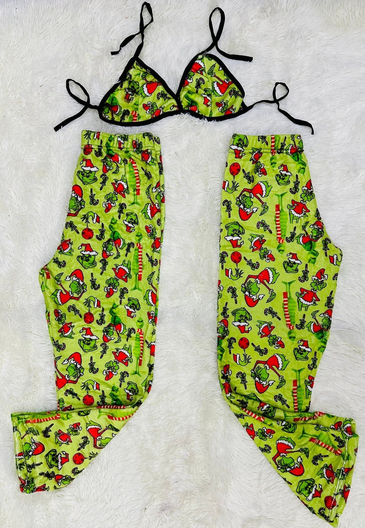 Grinch Green Matching Plushie PJs - Fundies