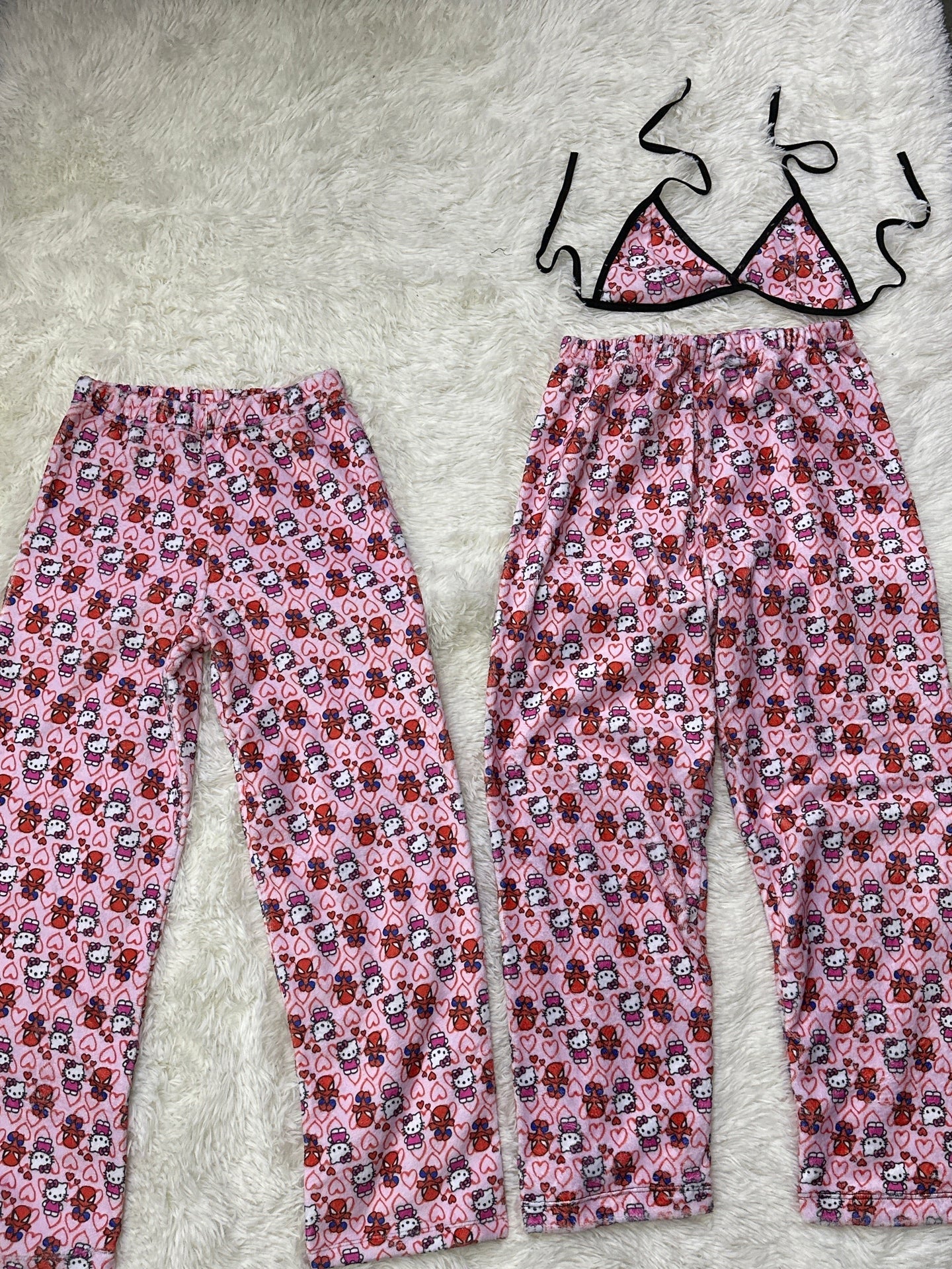 SpiderKitty Pink Matching Plushie PJs - Fundies