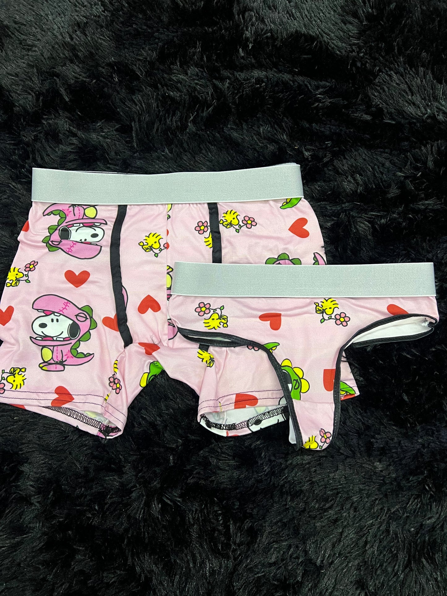 Snoopy Dino Print Colorful Duo With Thong - Fundies