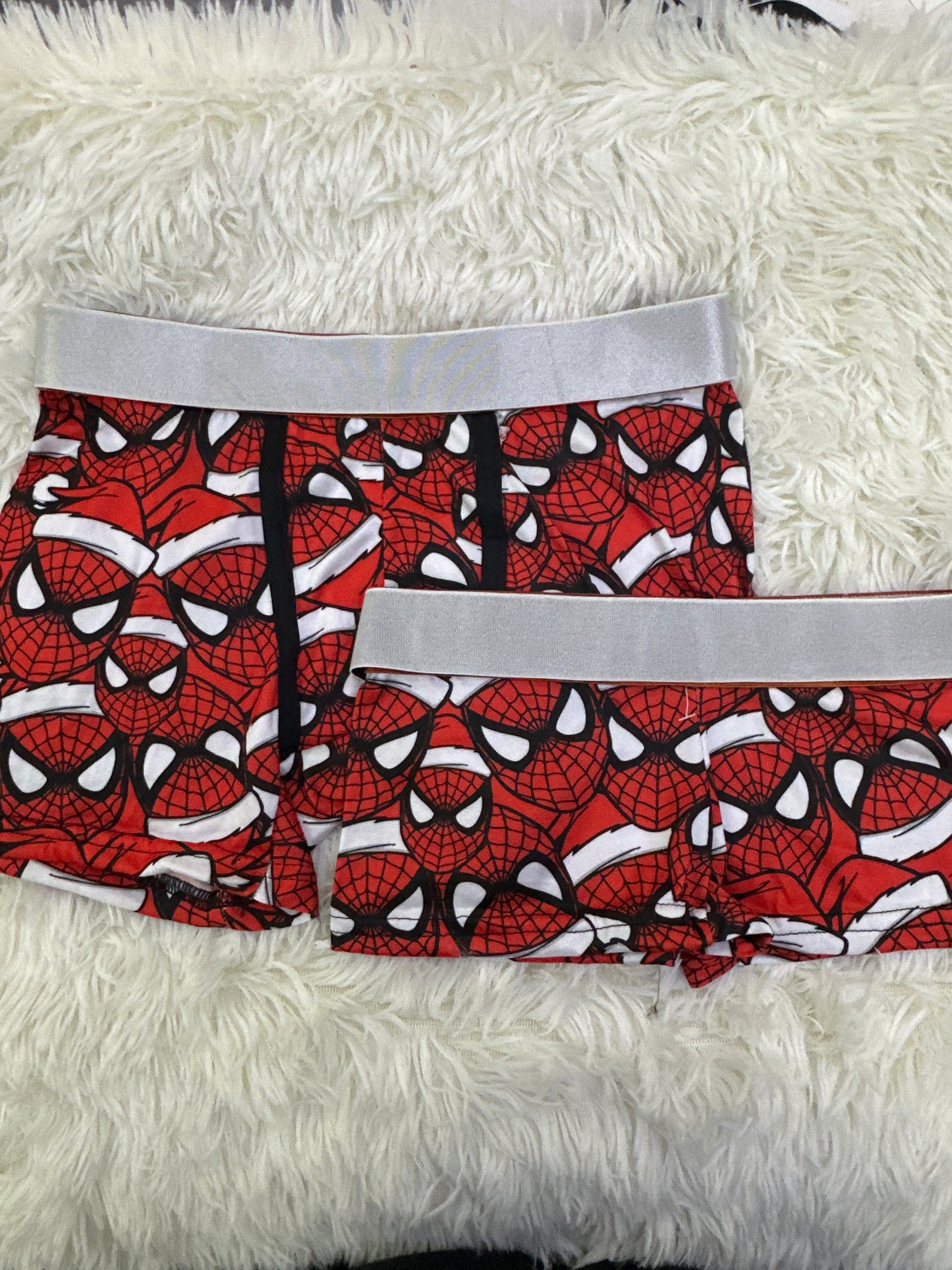 Spiderman face christmas matching couples boxer underwear